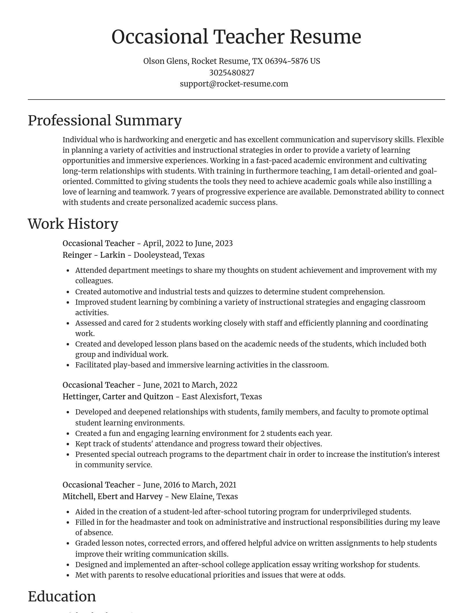 Focal Point resume template