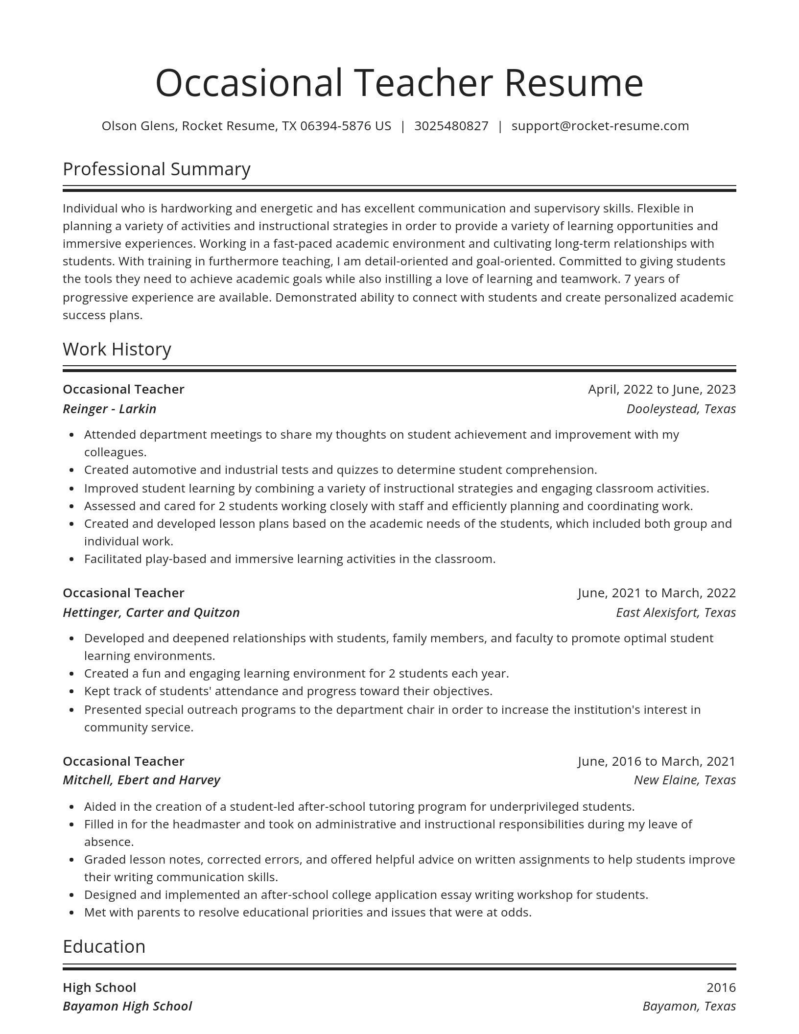 Spotlight resume template