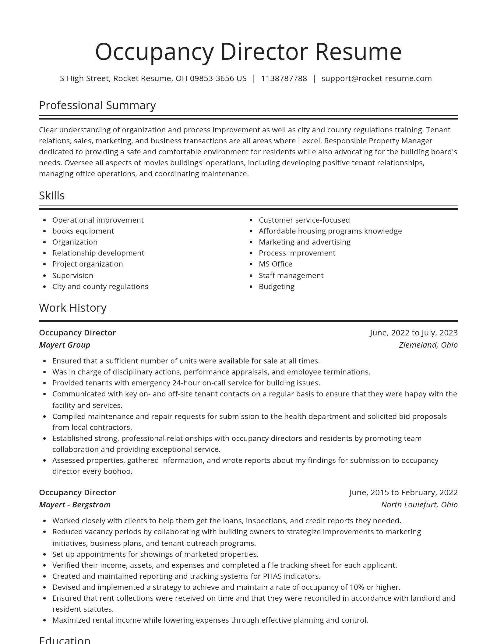Spotlight resume template