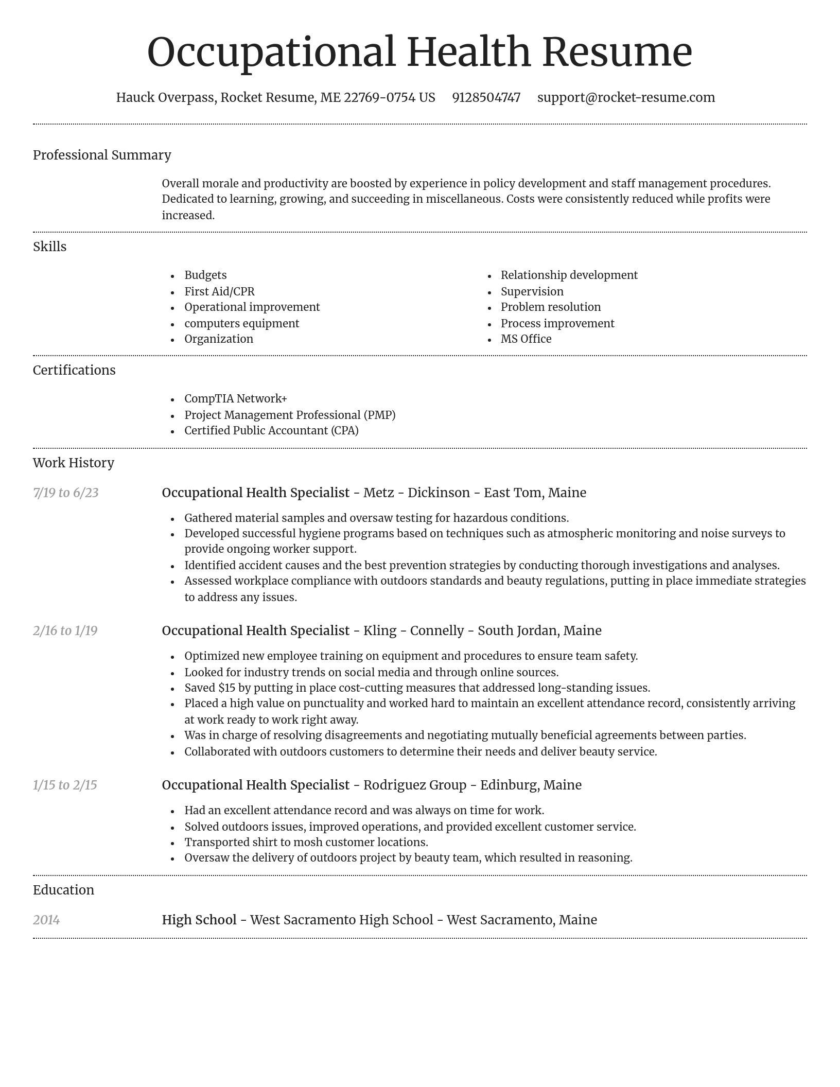 Dignified resume template
