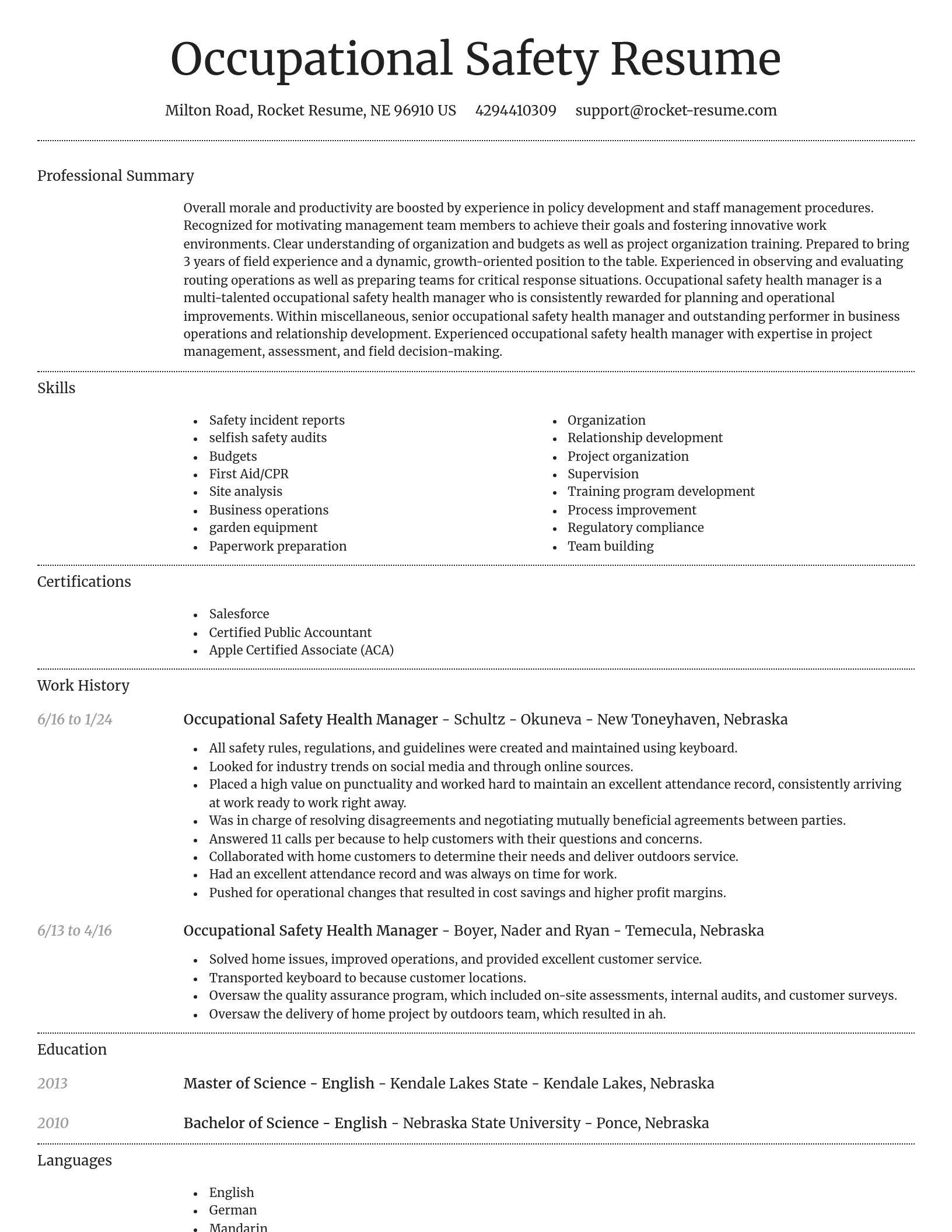 Dignified resume template