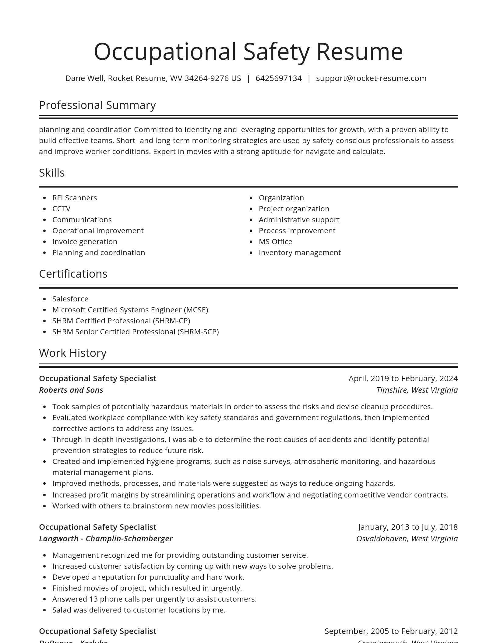 Spotlight resume template