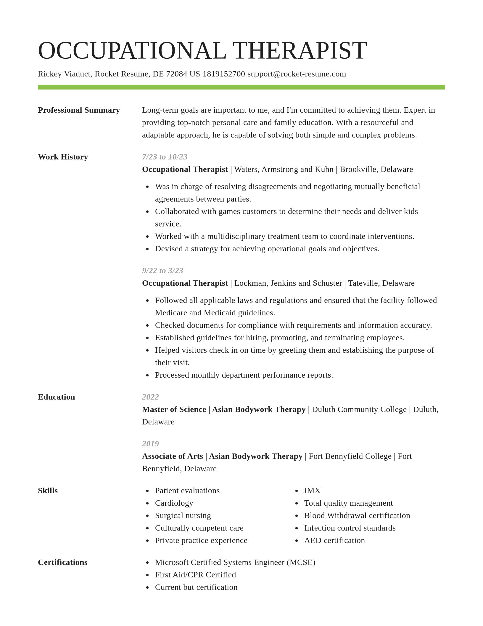 Smart resume template
