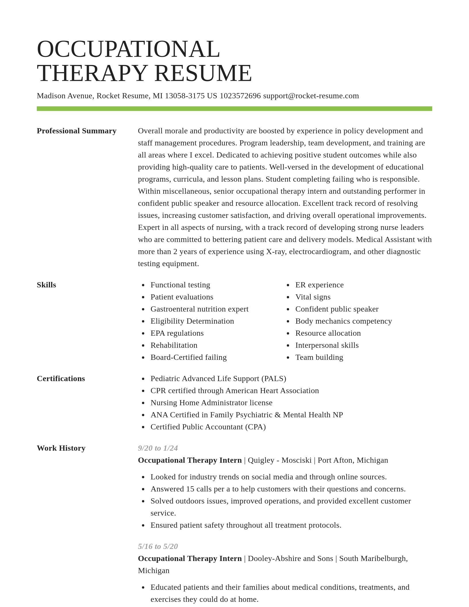 Smart resume template