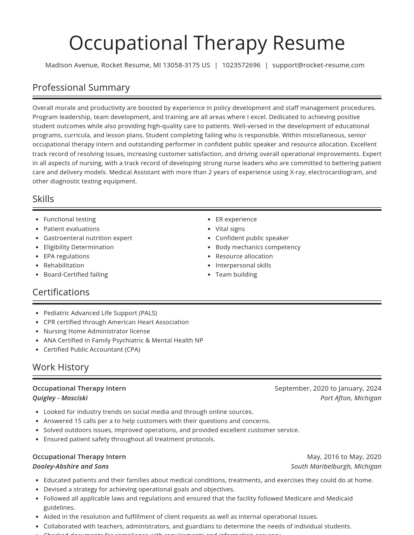 Spotlight resume template
