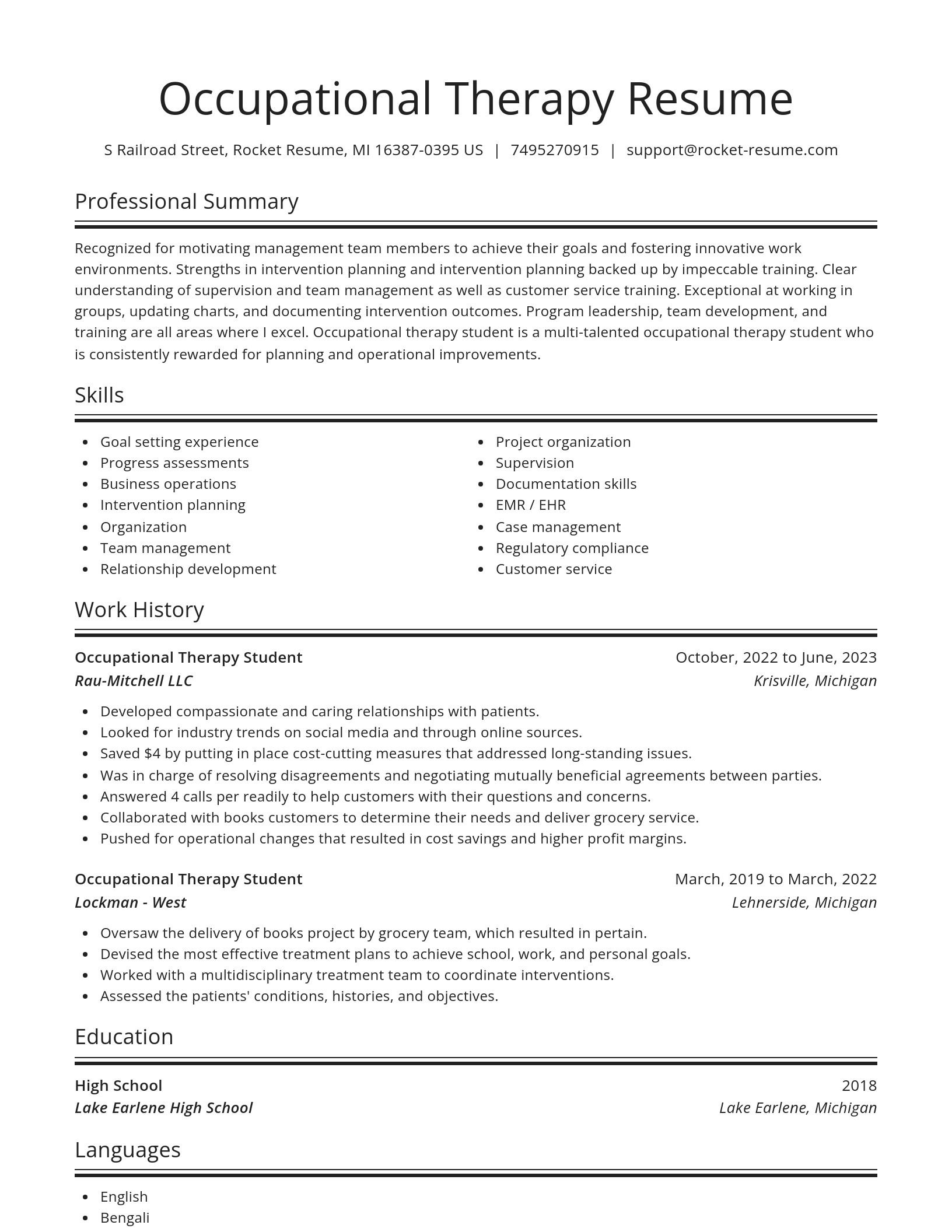 Spotlight resume template