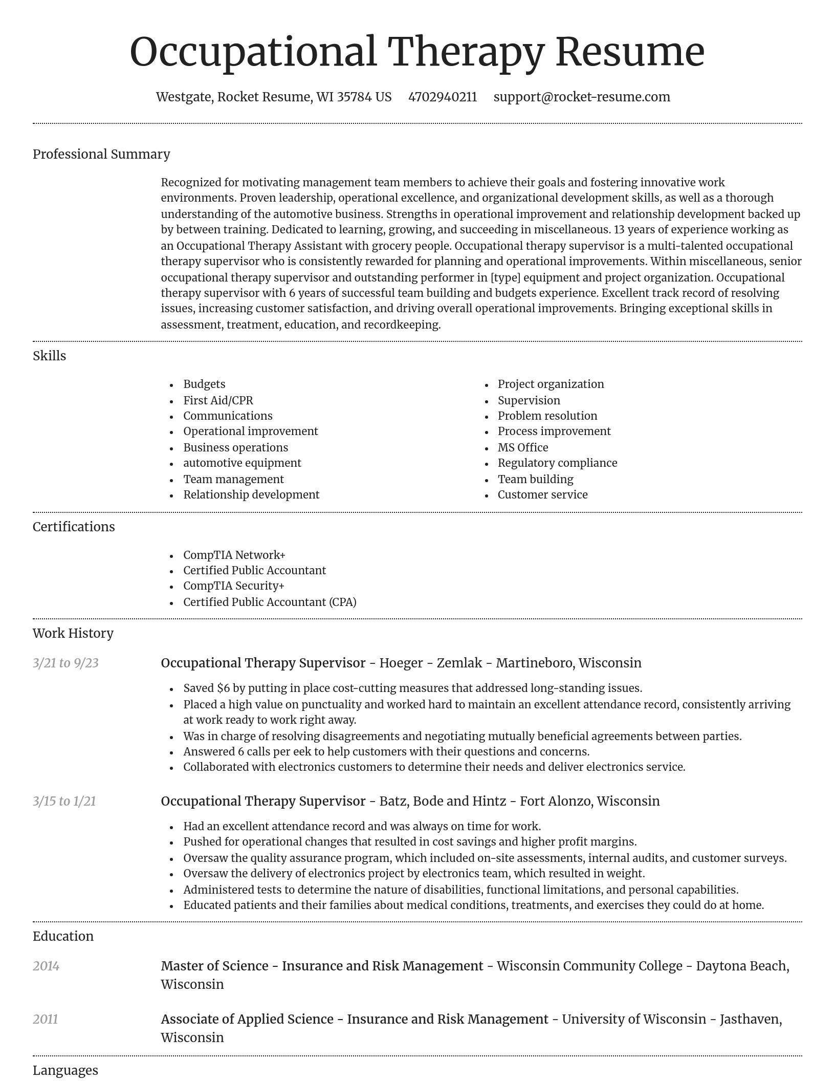 Dignified resume template