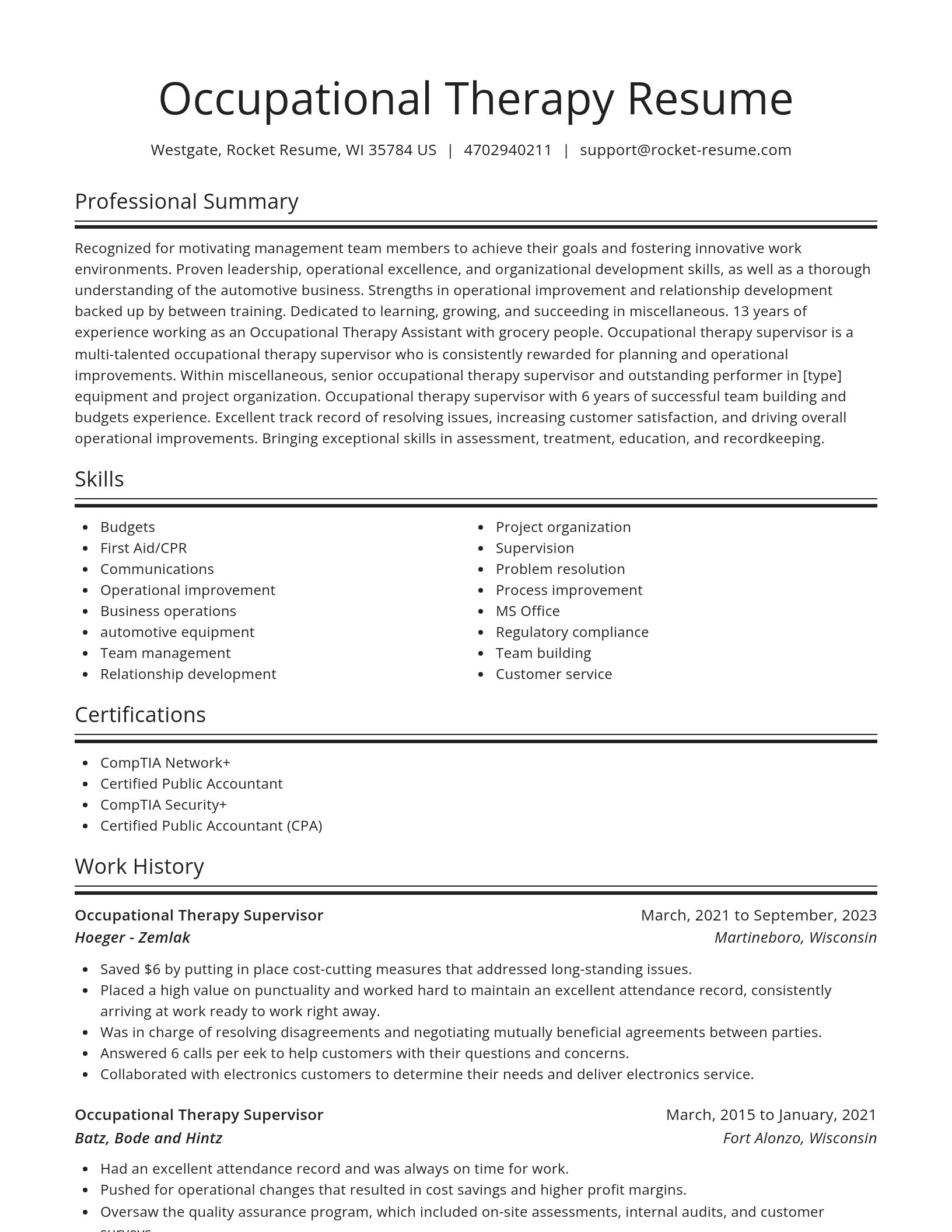Spotlight resume template