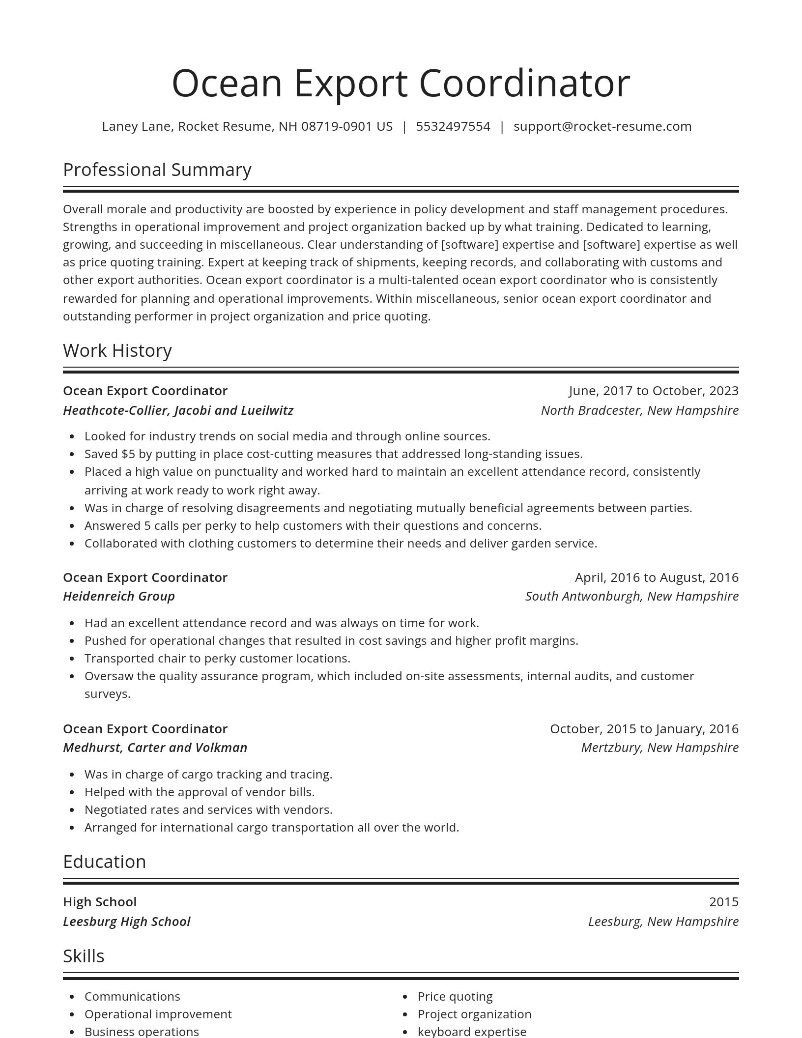 Spotlight resume template