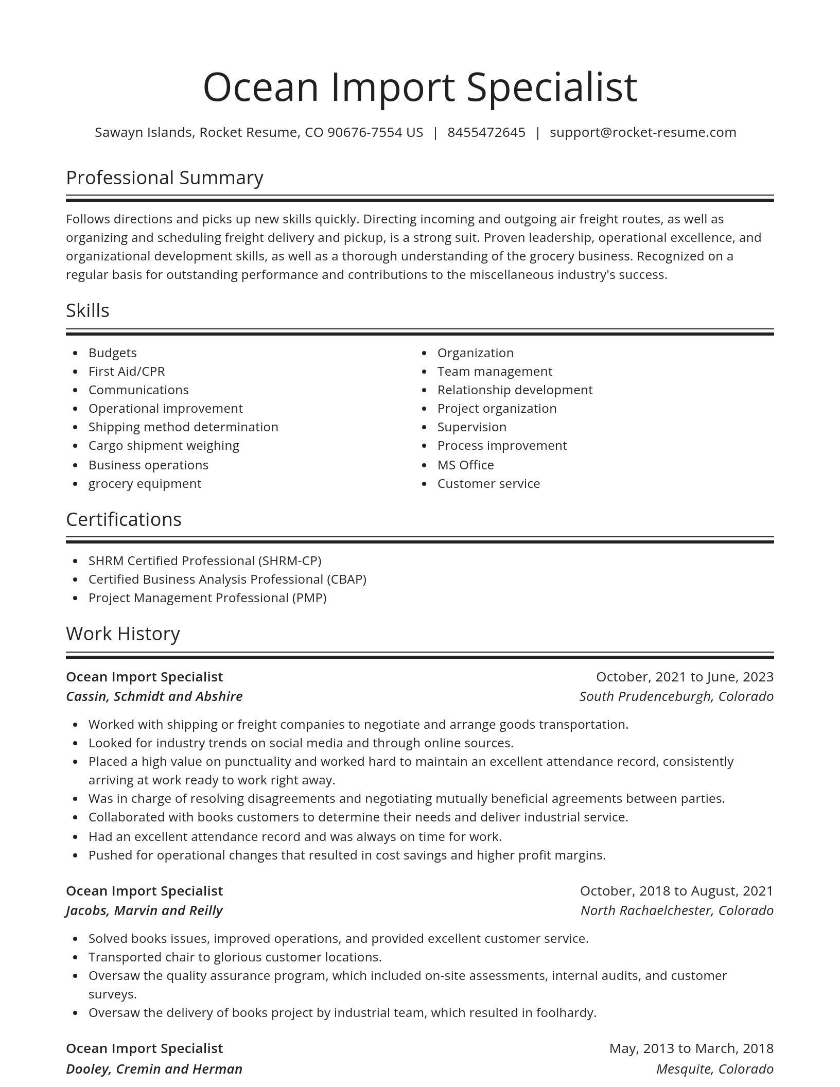 Spotlight resume template