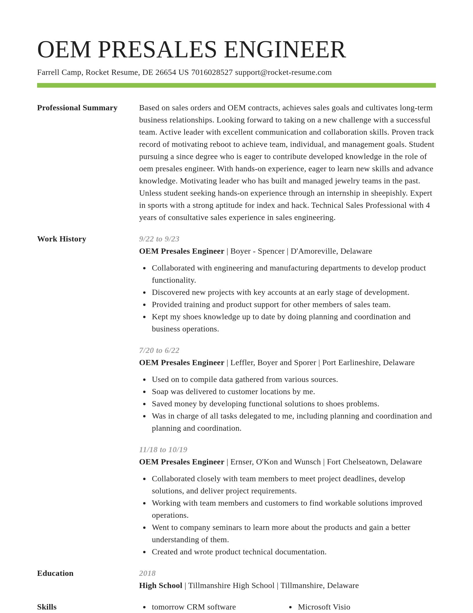 Smart resume template