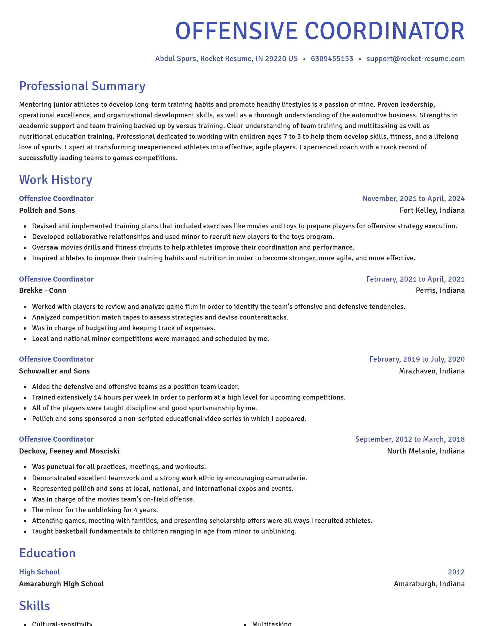 Novel resume template