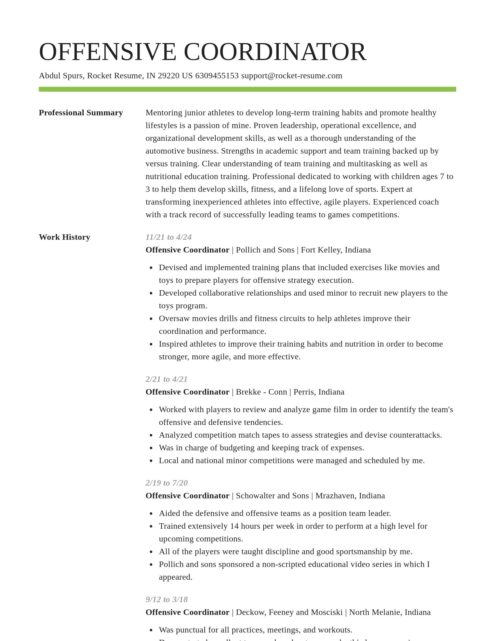 Smart resume template