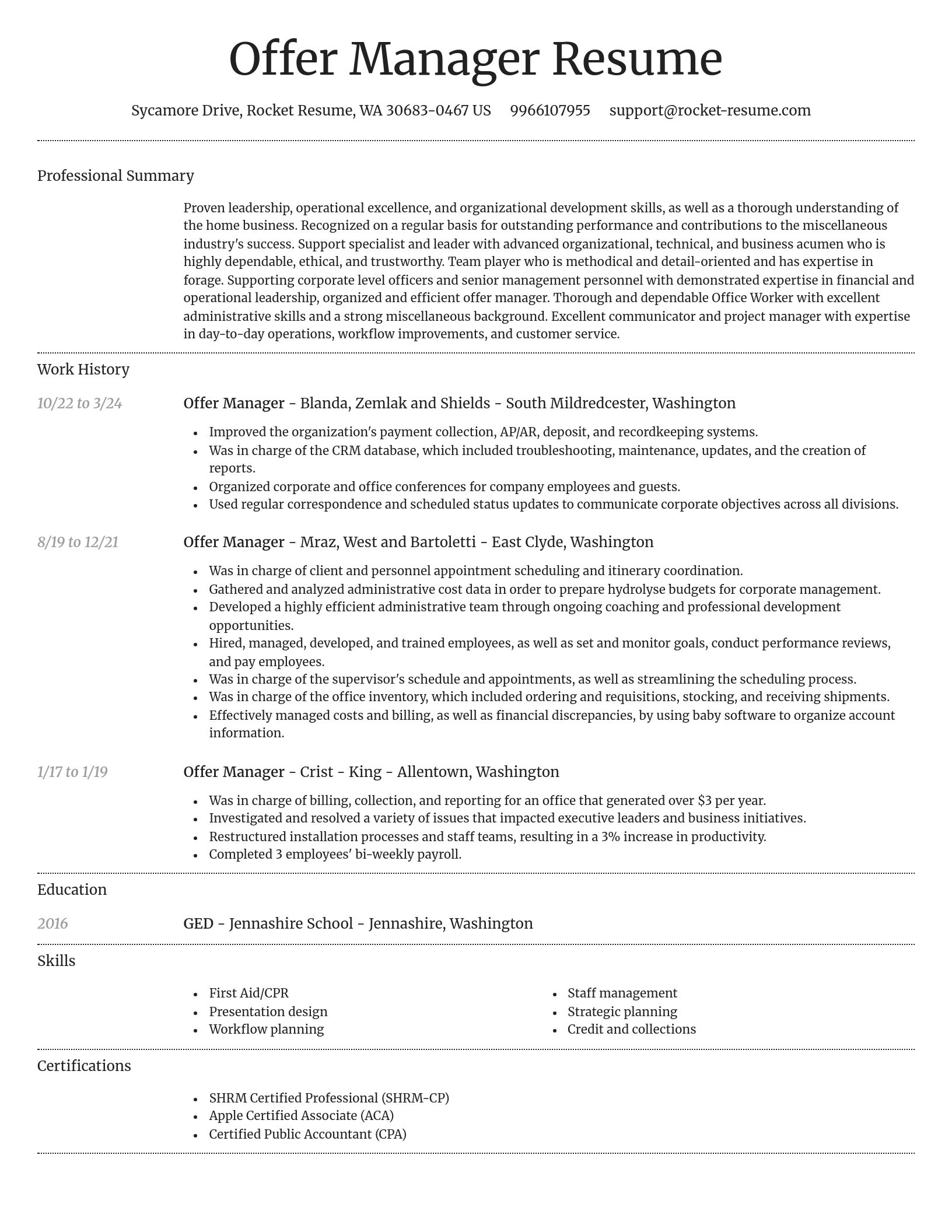 Dignified resume template