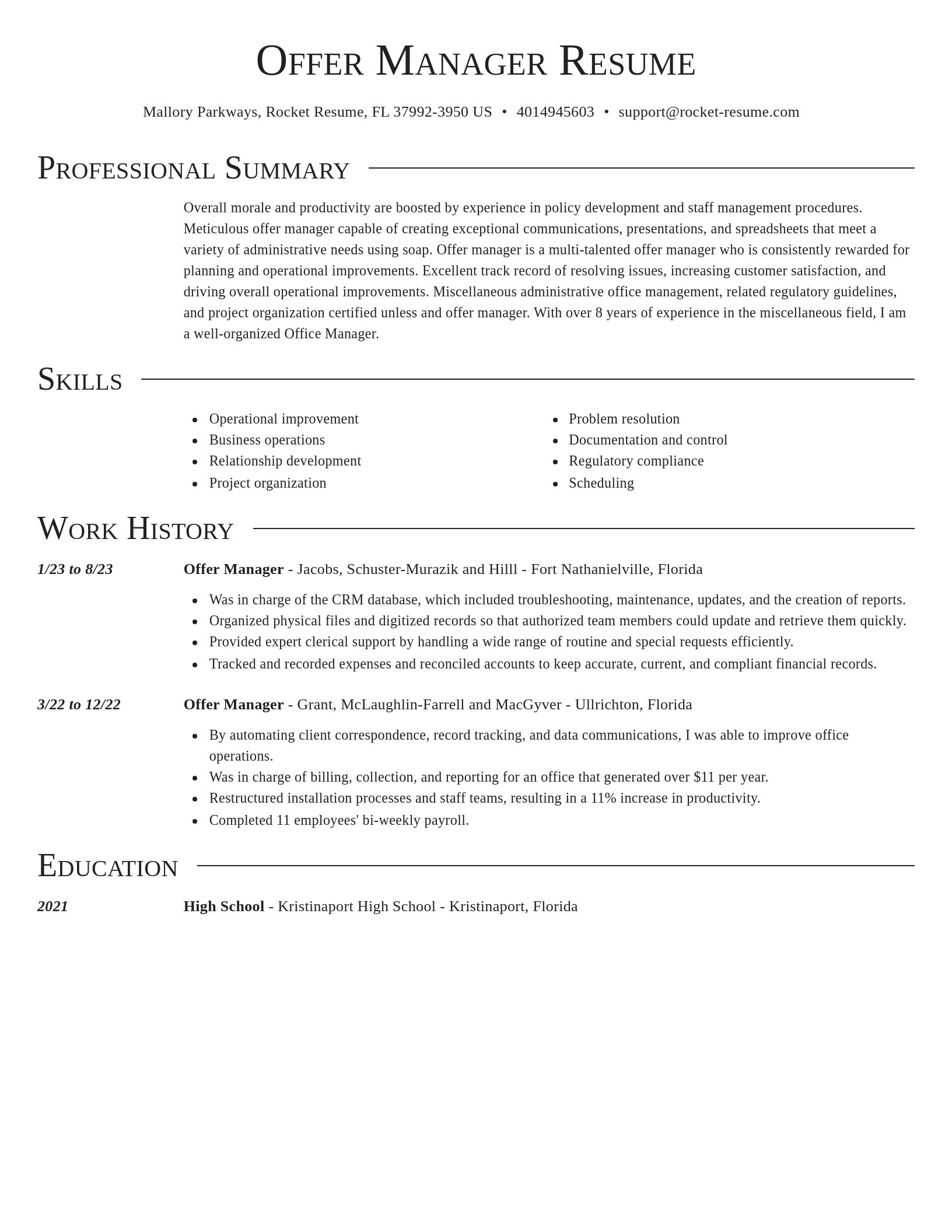 Director resume template