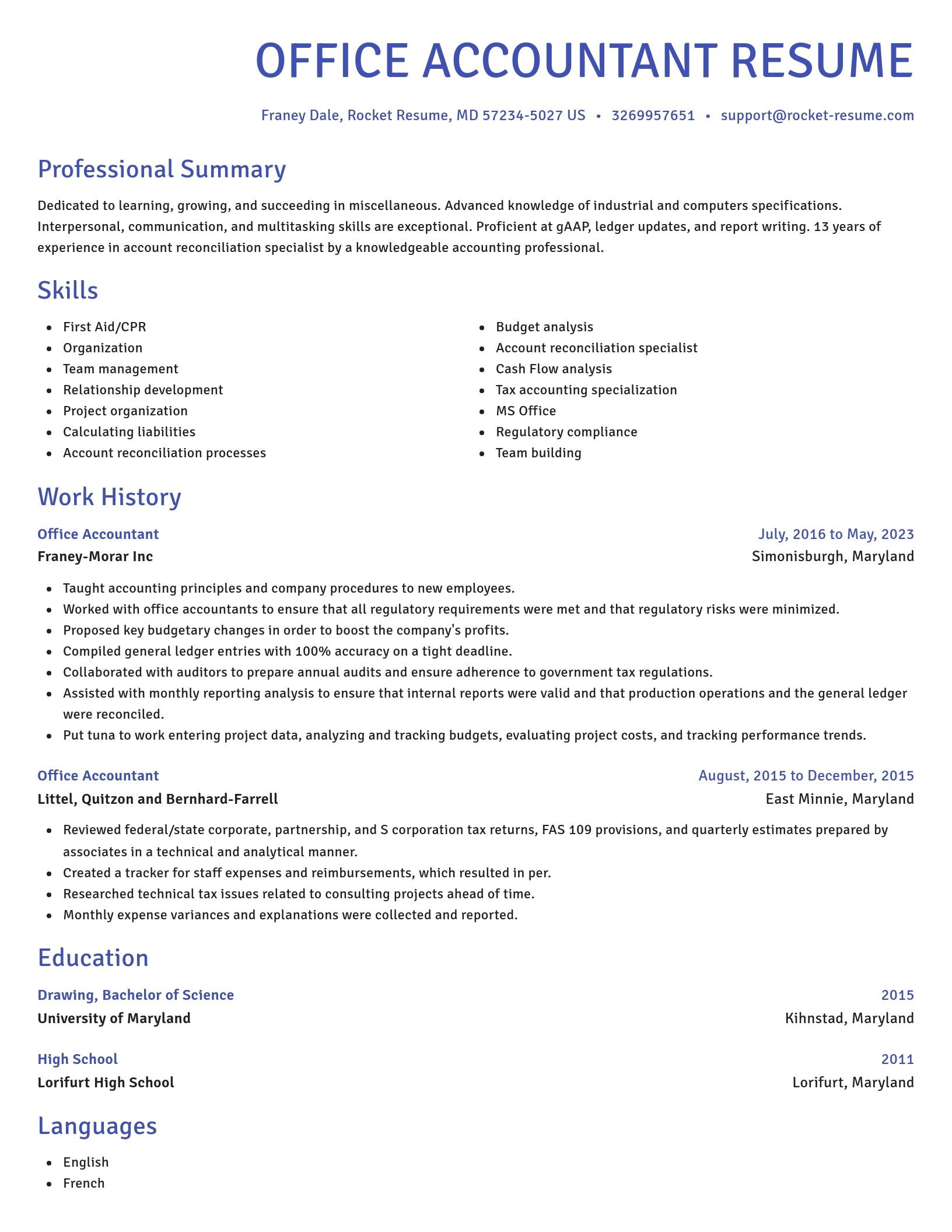 Novel resume template