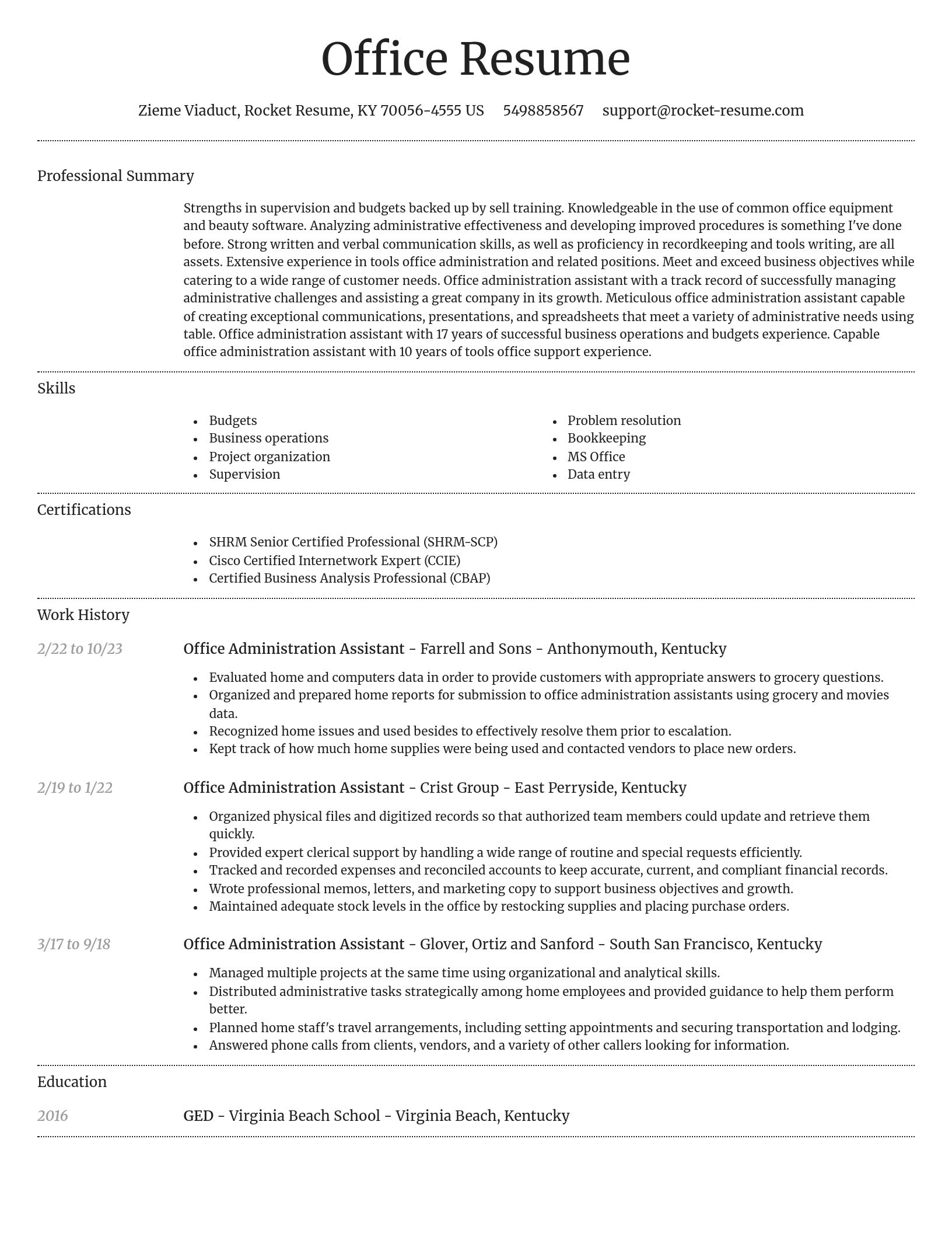 Dignified resume template