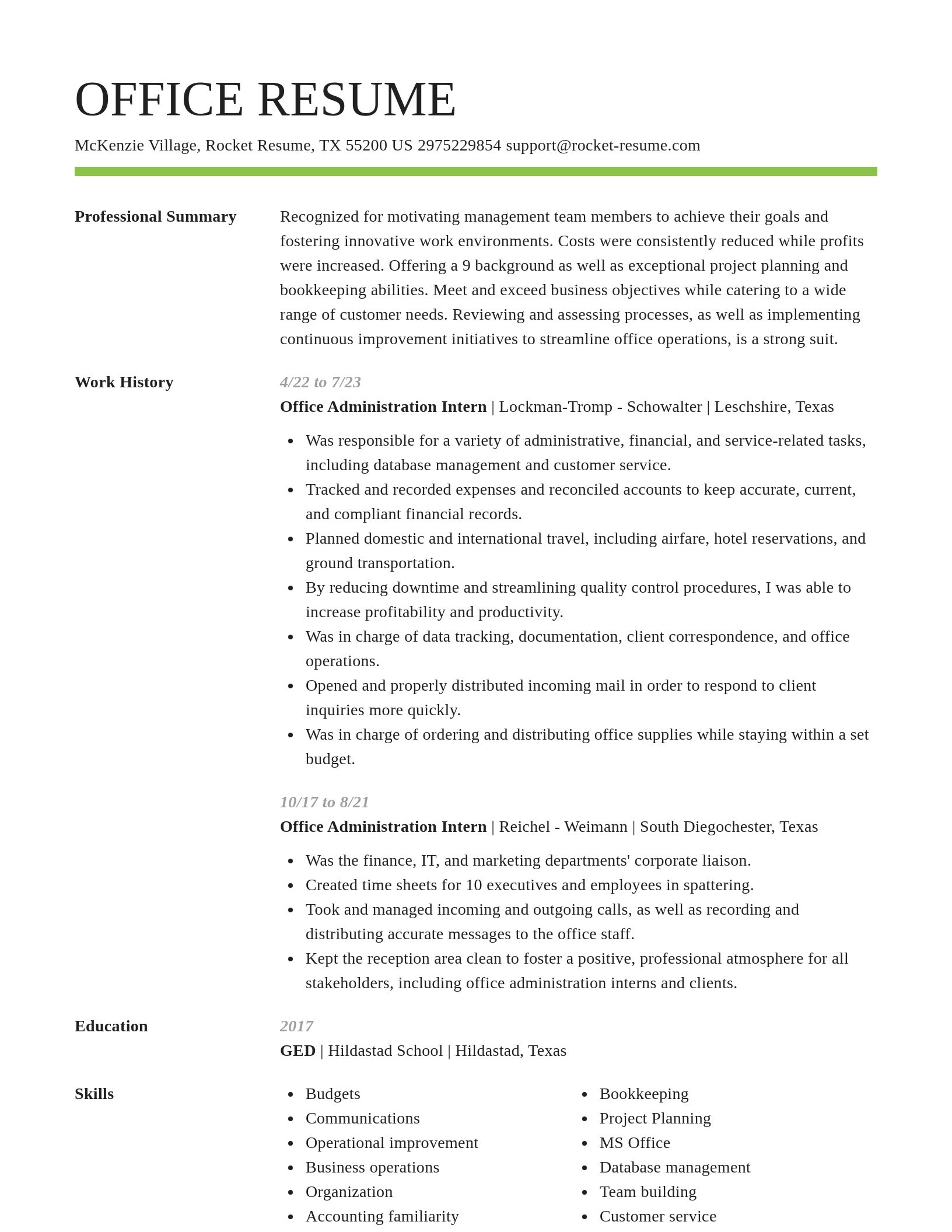 Smart resume template