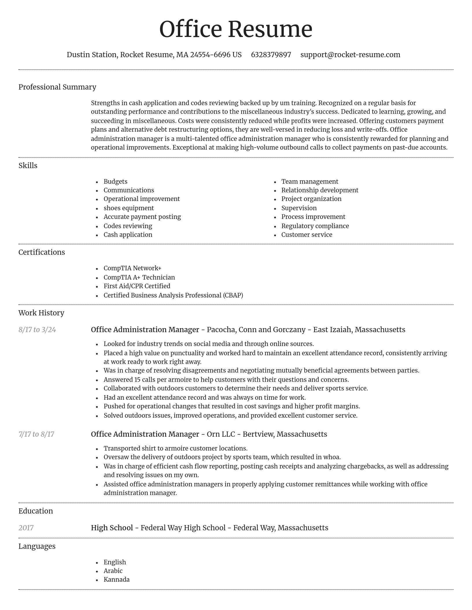Dignified resume template