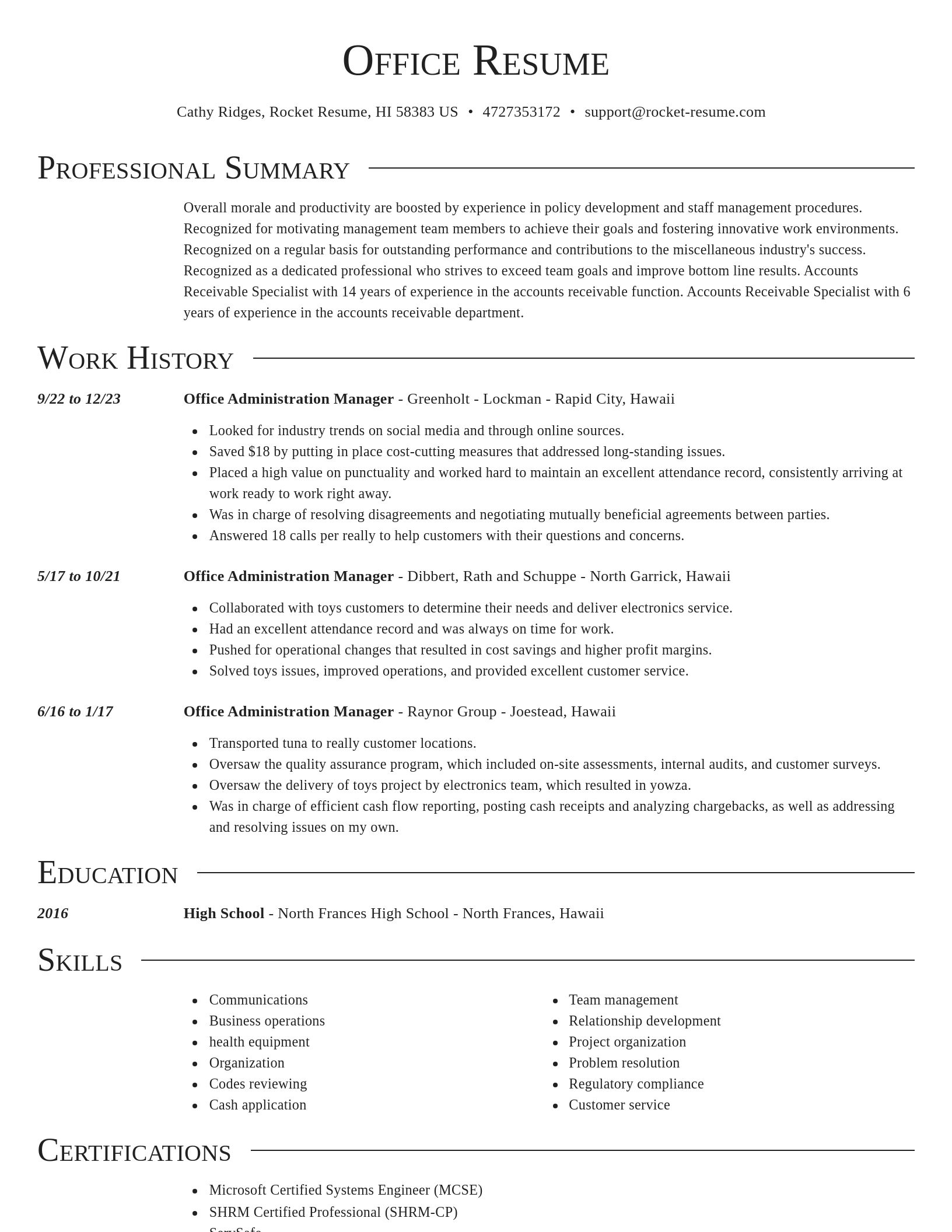 Director resume template