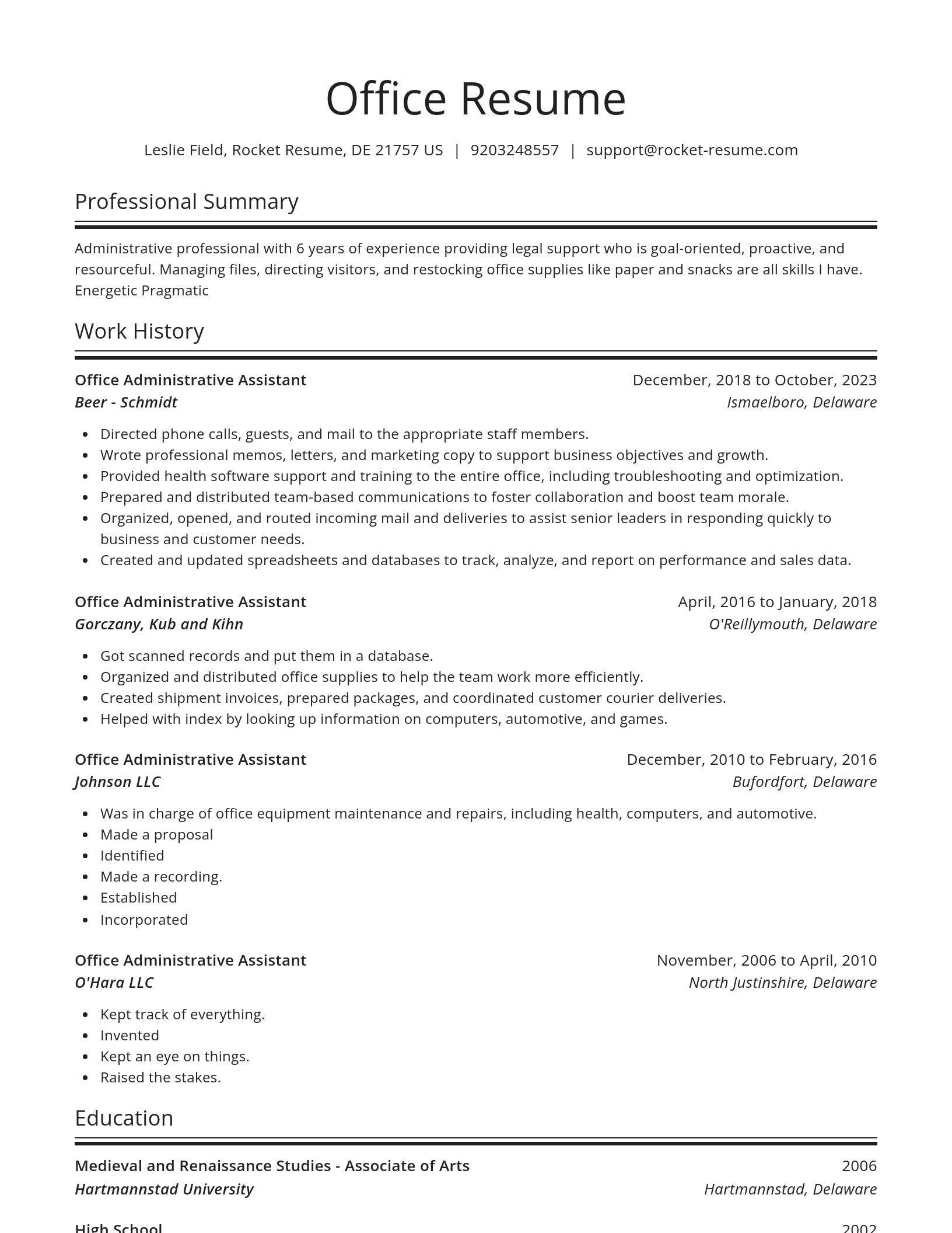 Spotlight resume template