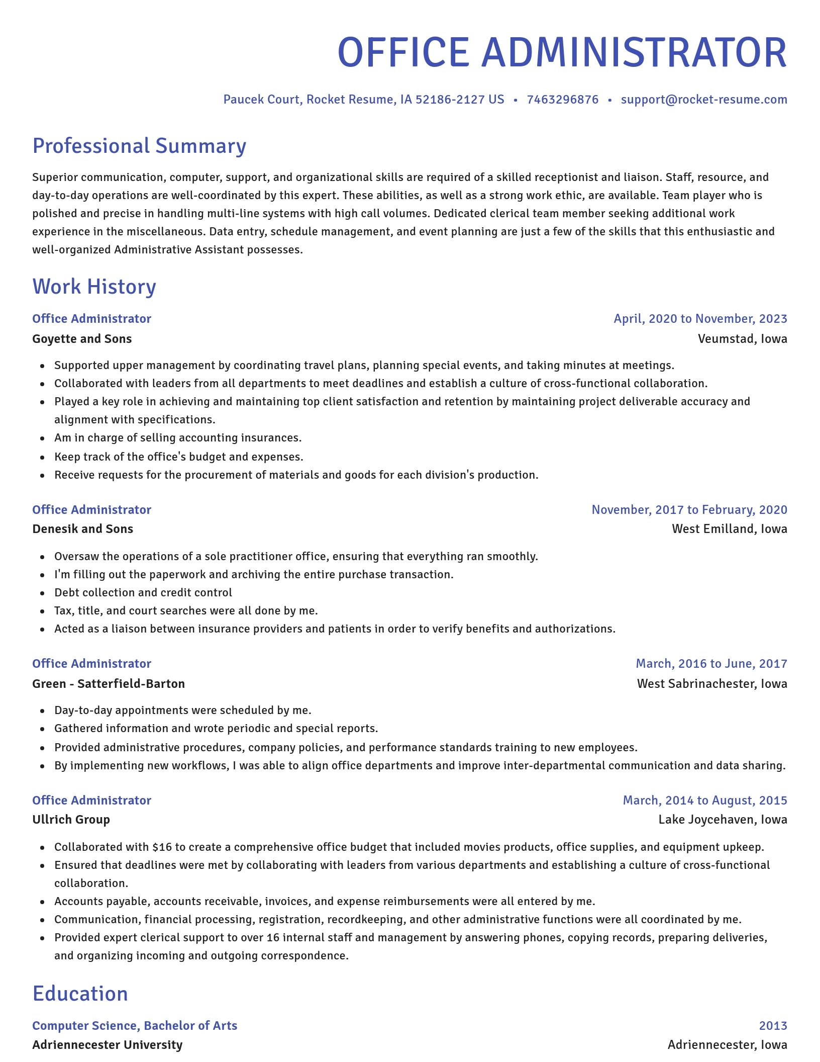 Novel resume template