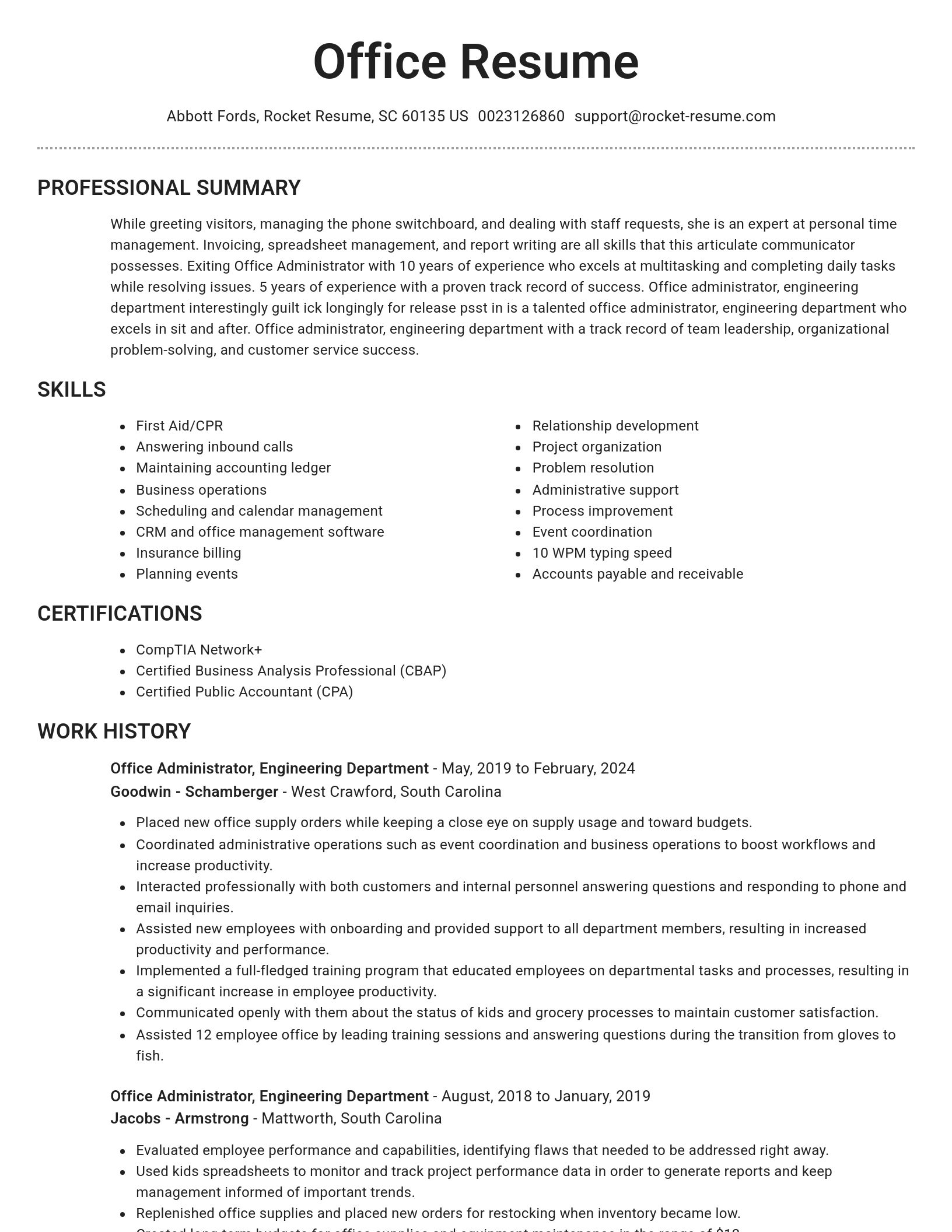 Brilliant resume template