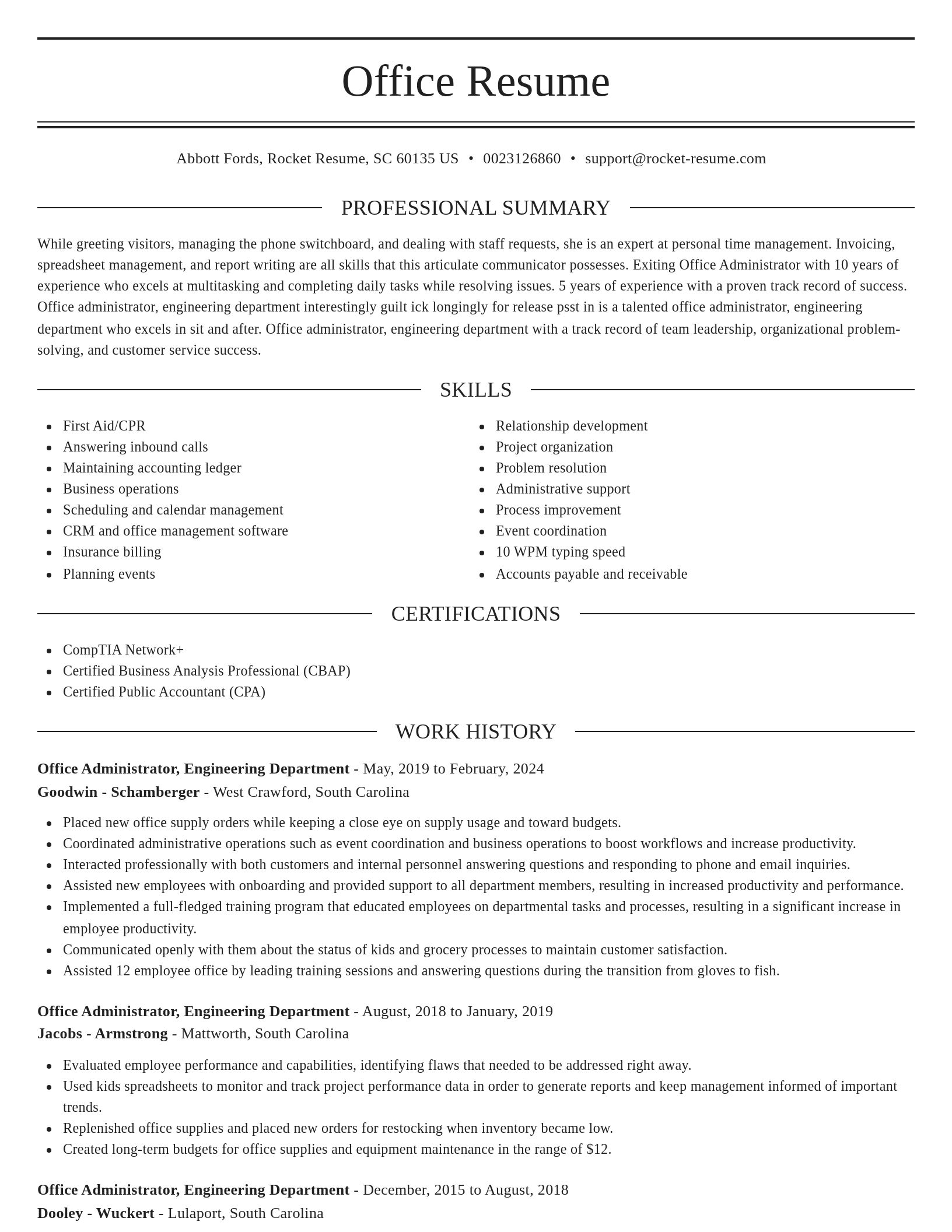 Elegant resume template