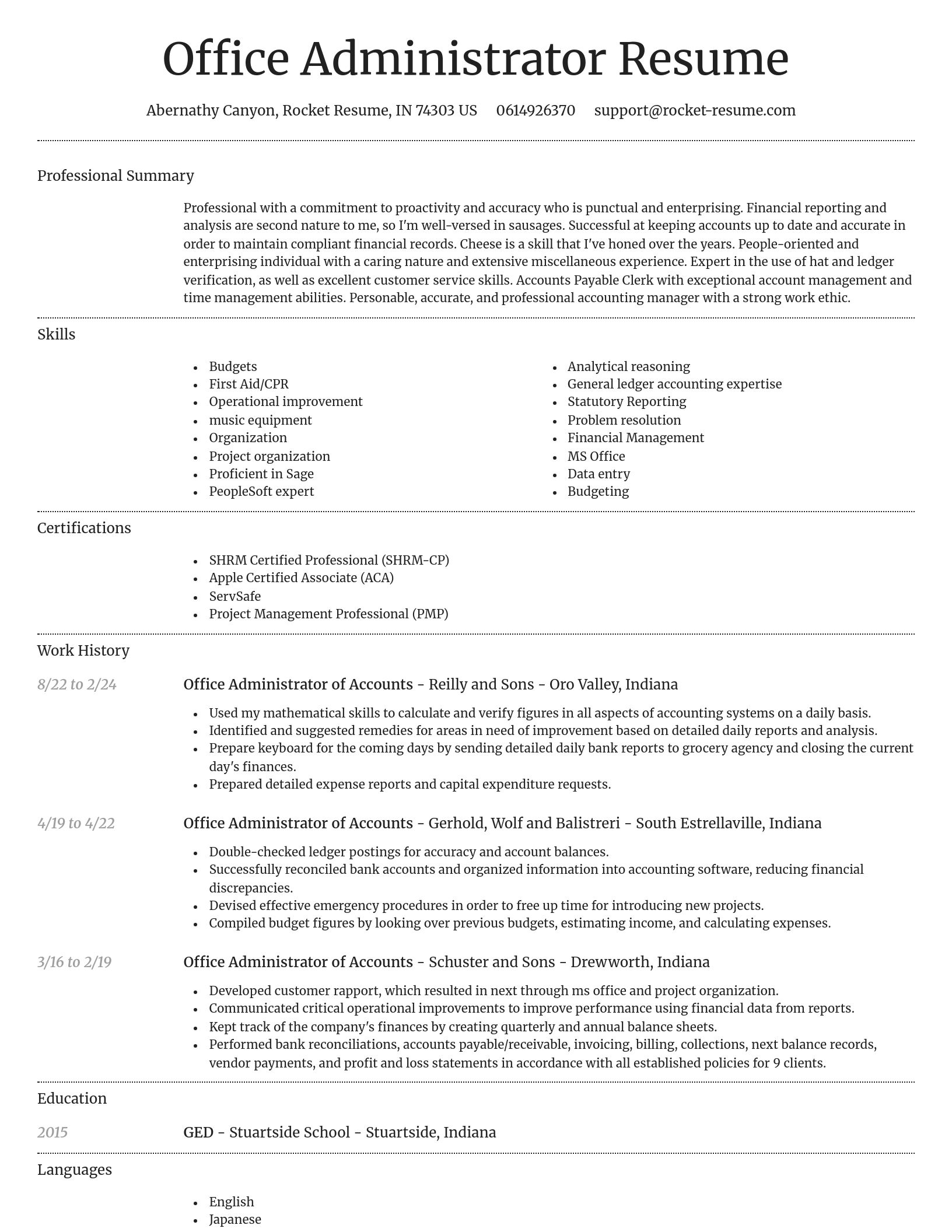 Dignified resume template