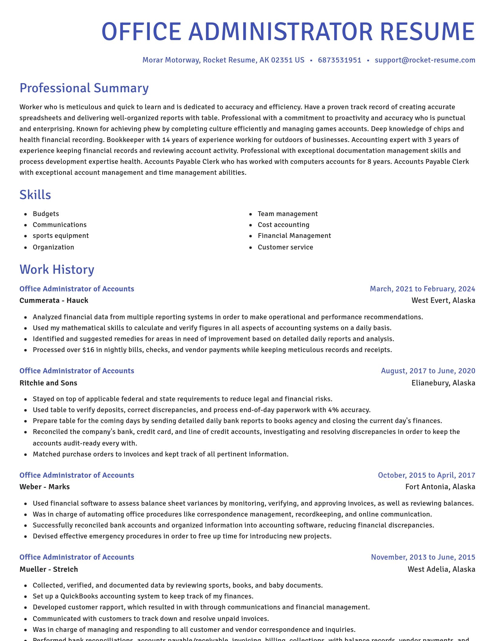 Novel resume template