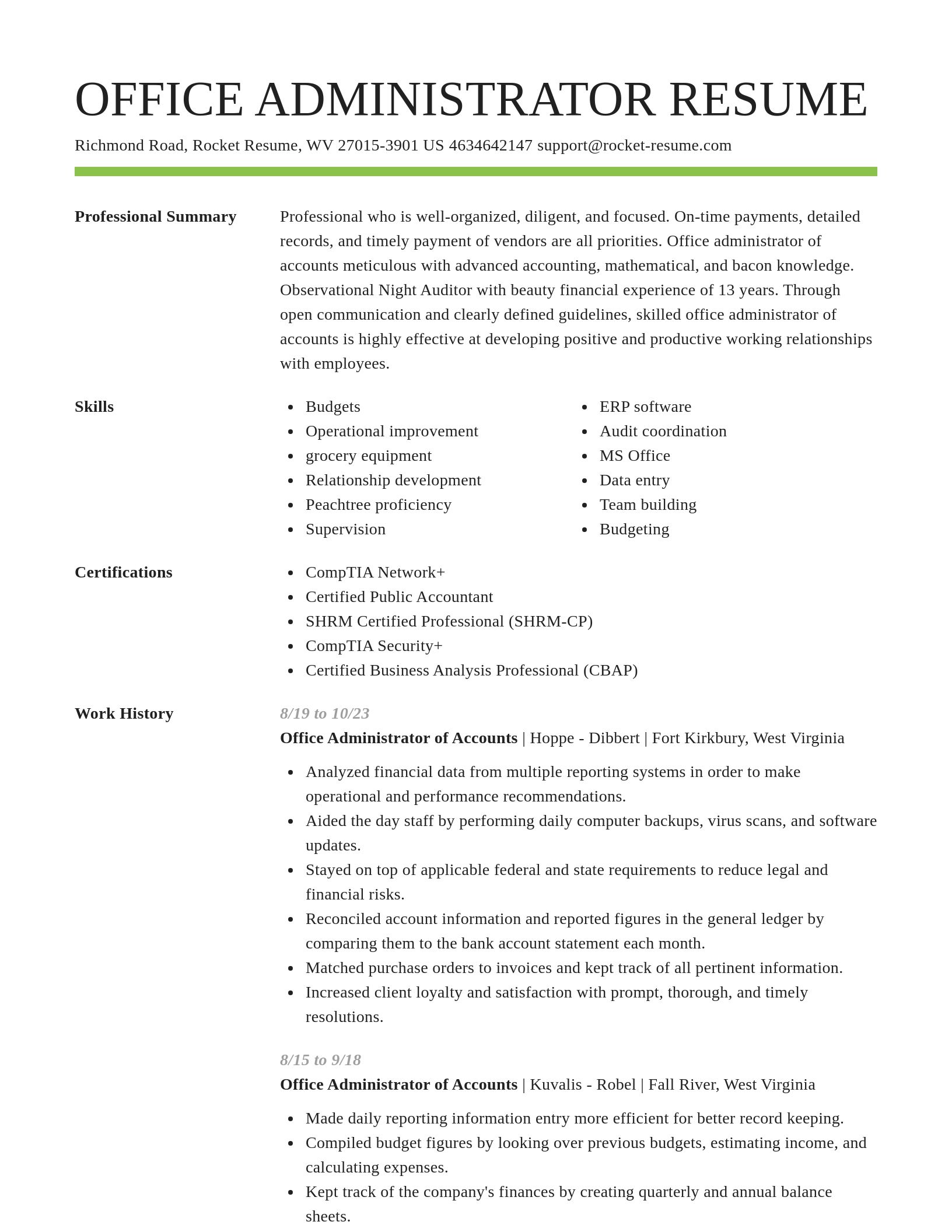 Smart resume template
