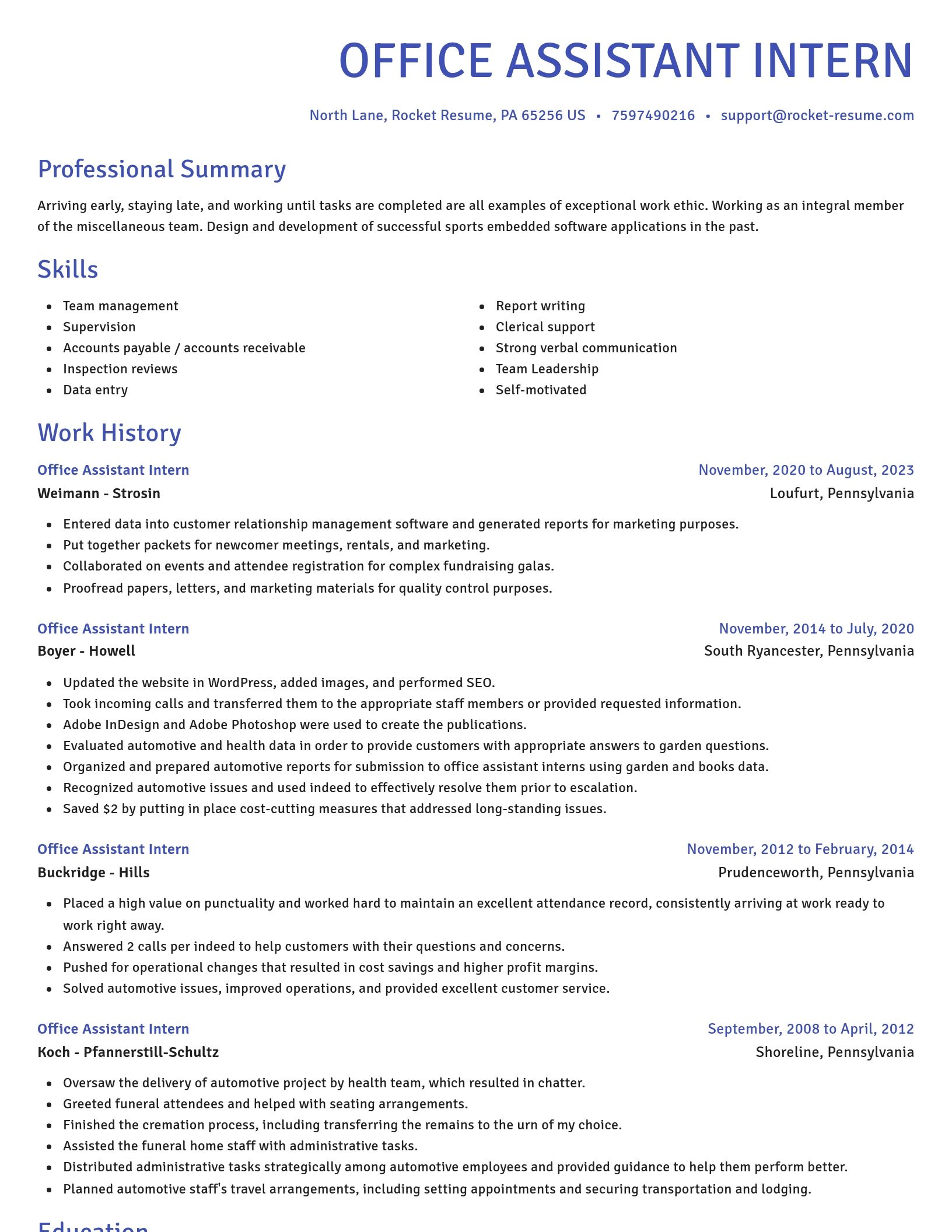 Novel resume template