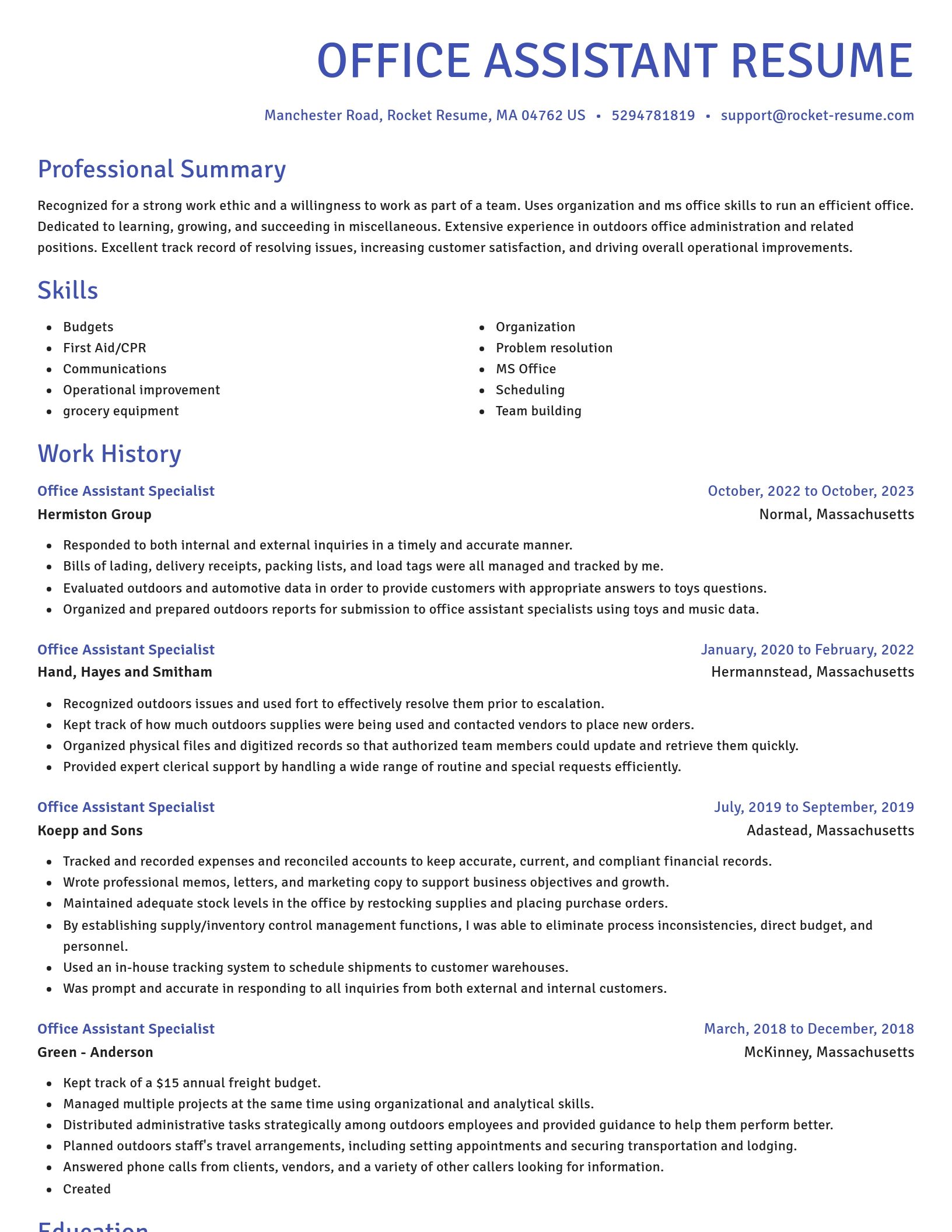 Novel resume template