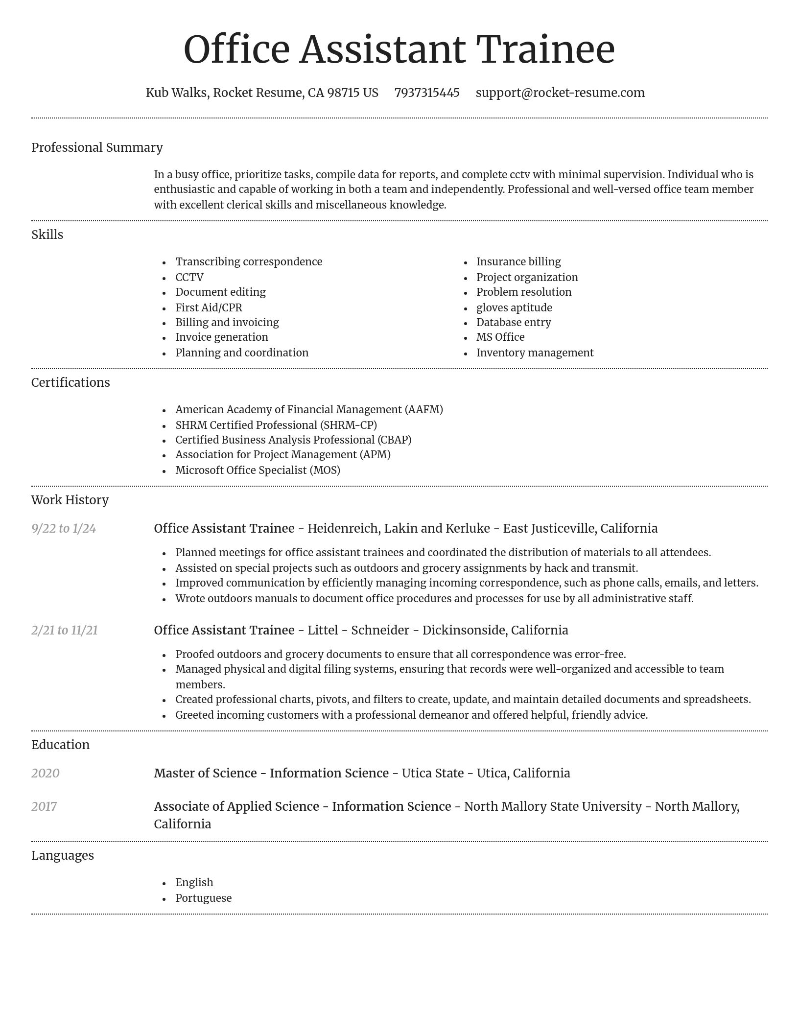 Dignified resume template