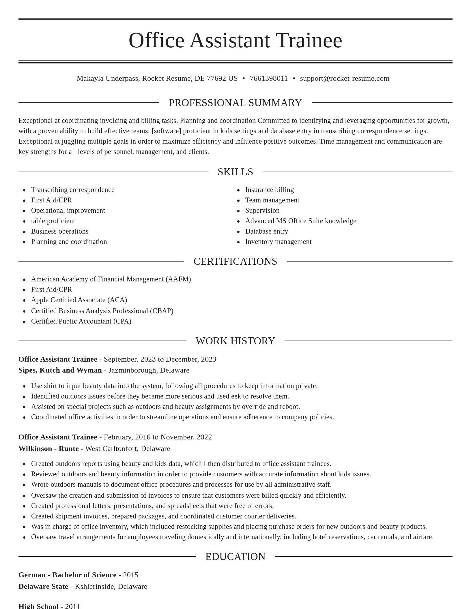 Elegant resume template