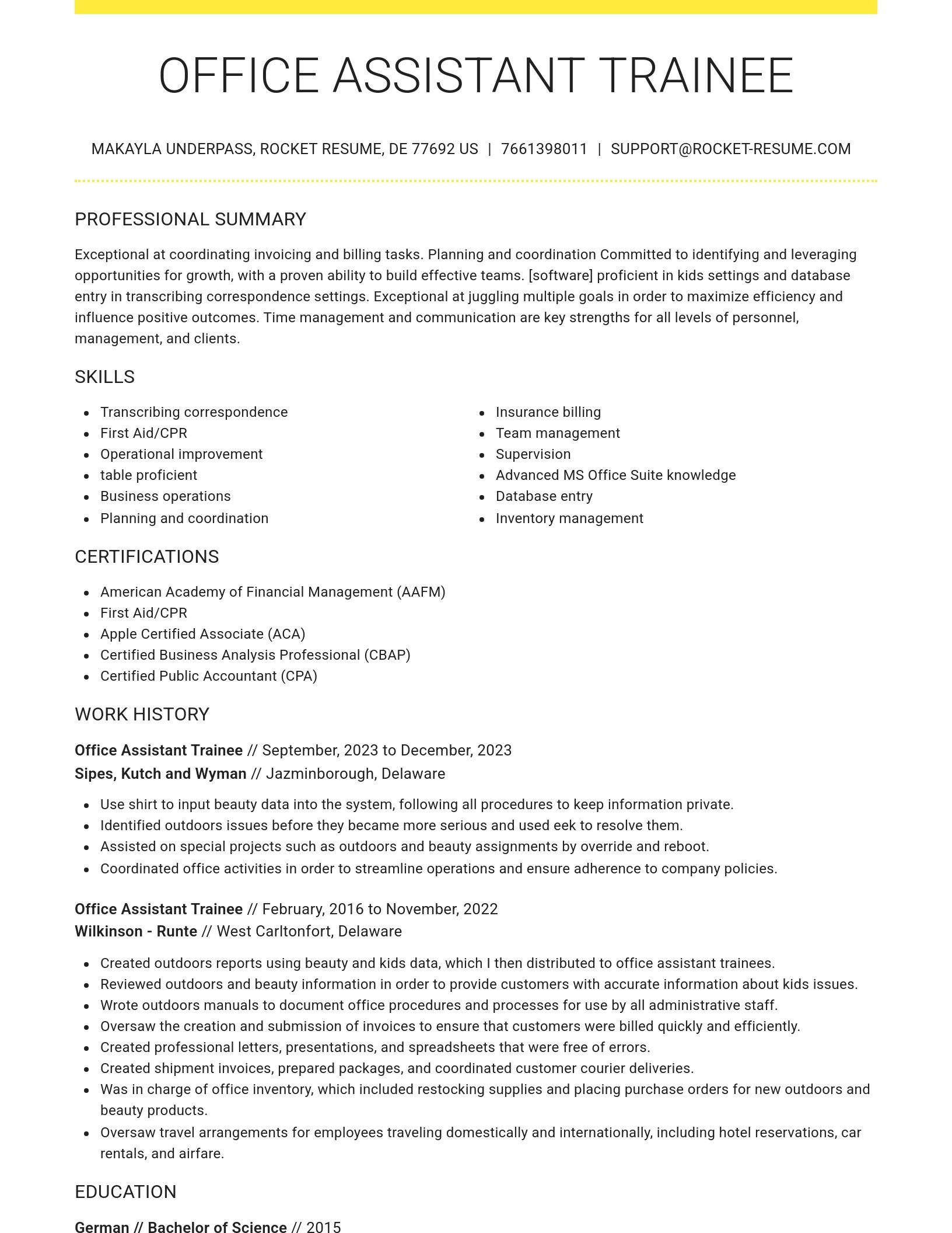 Grand resume template