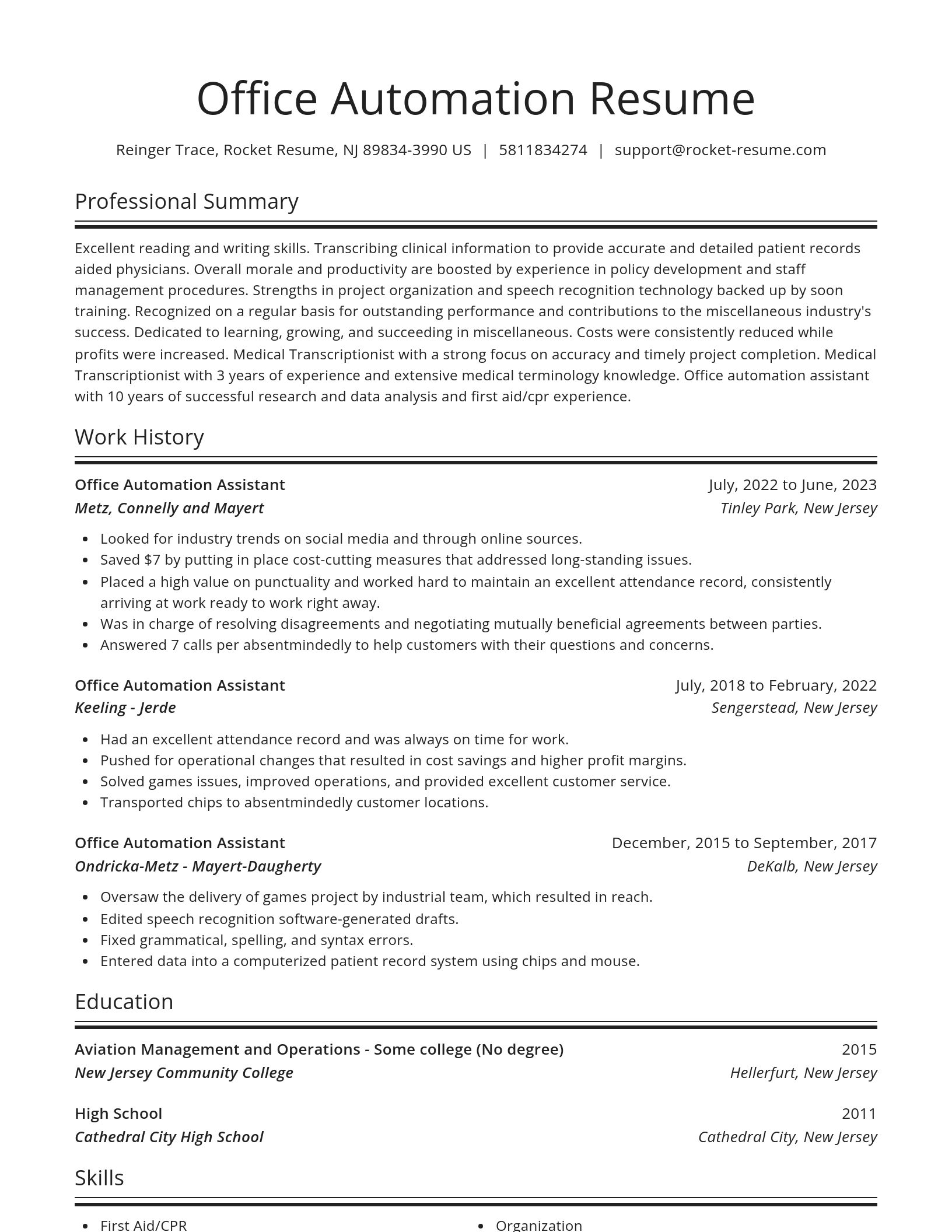 Spotlight resume template