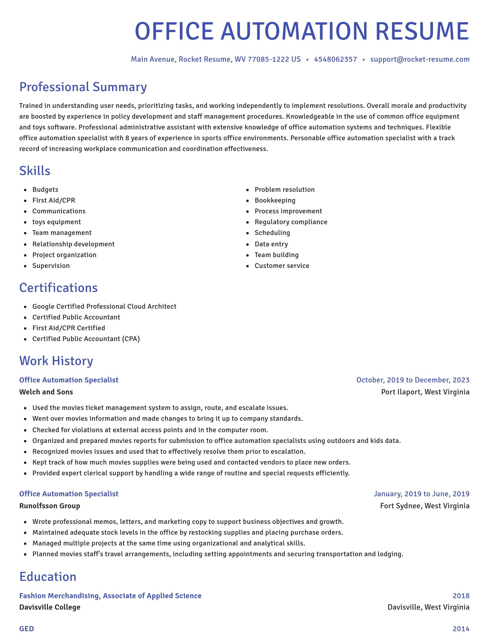 Novel resume template