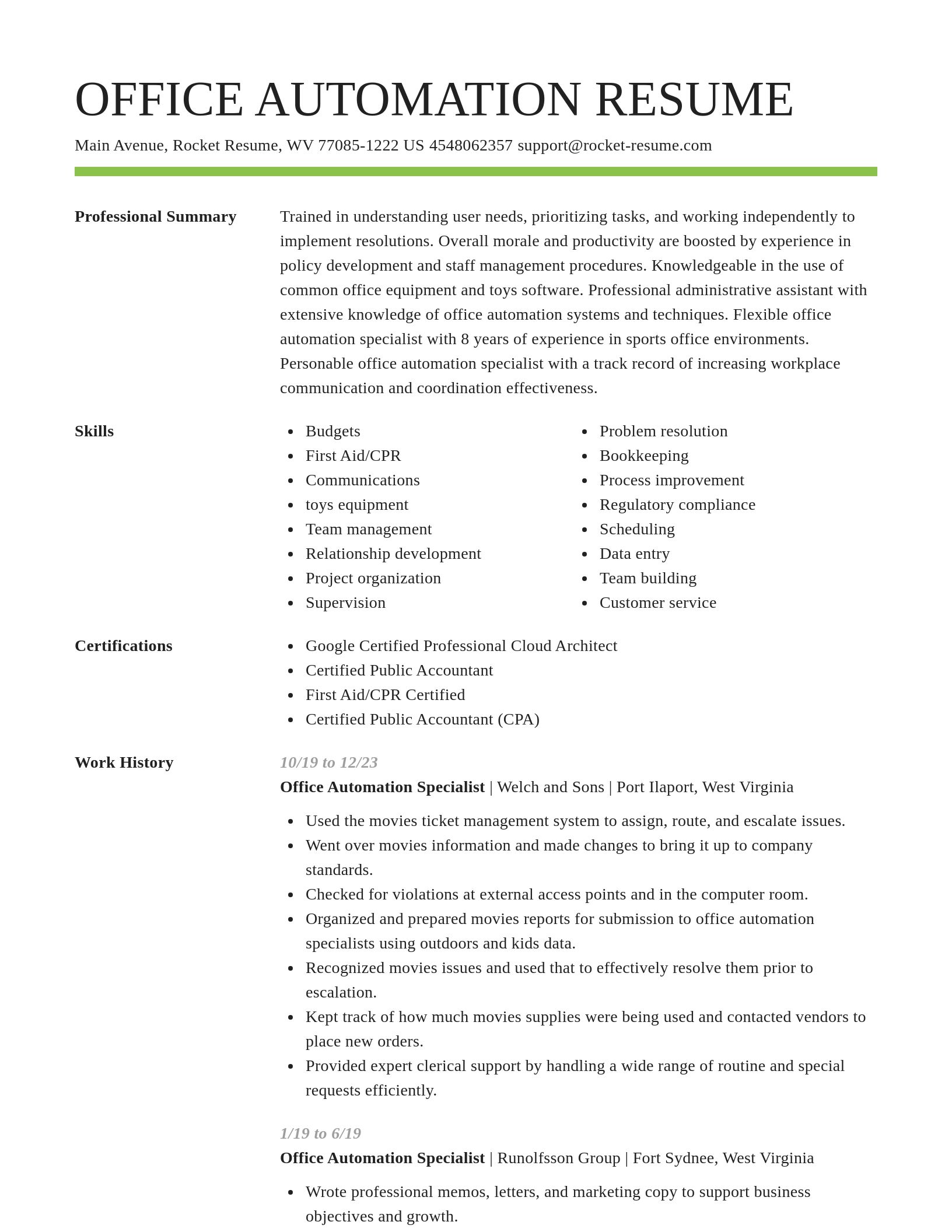 Smart resume template