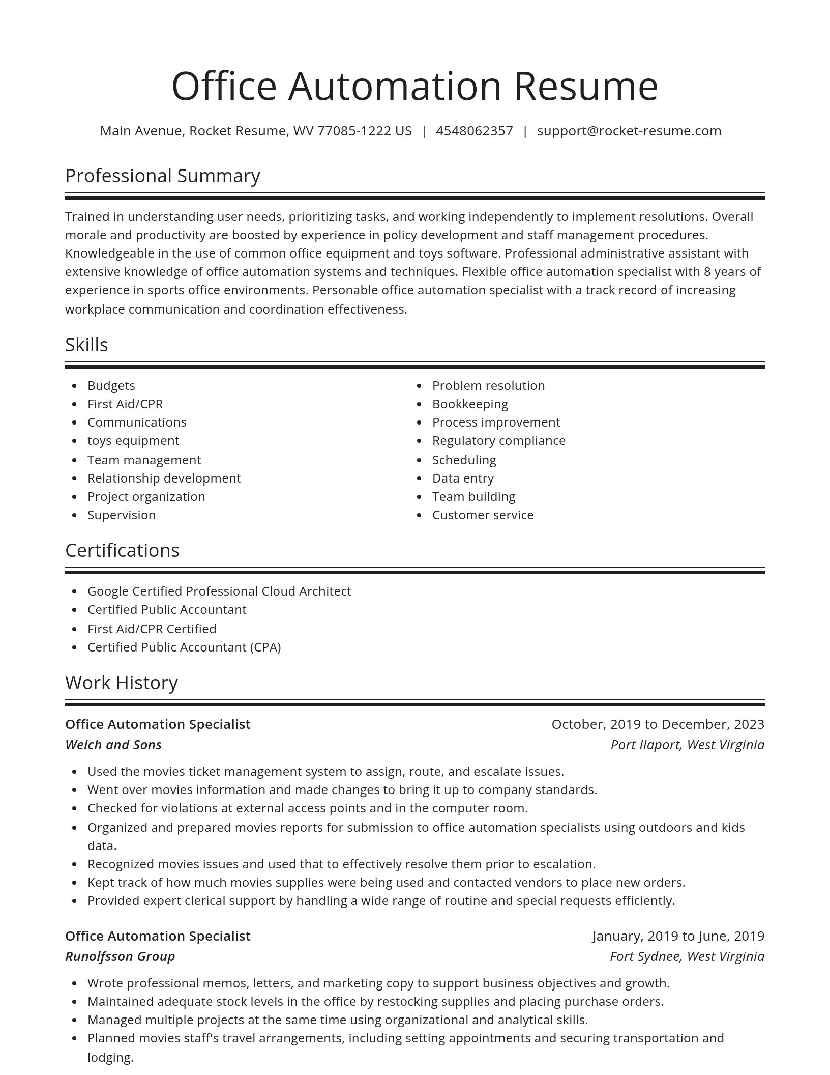 Spotlight resume template