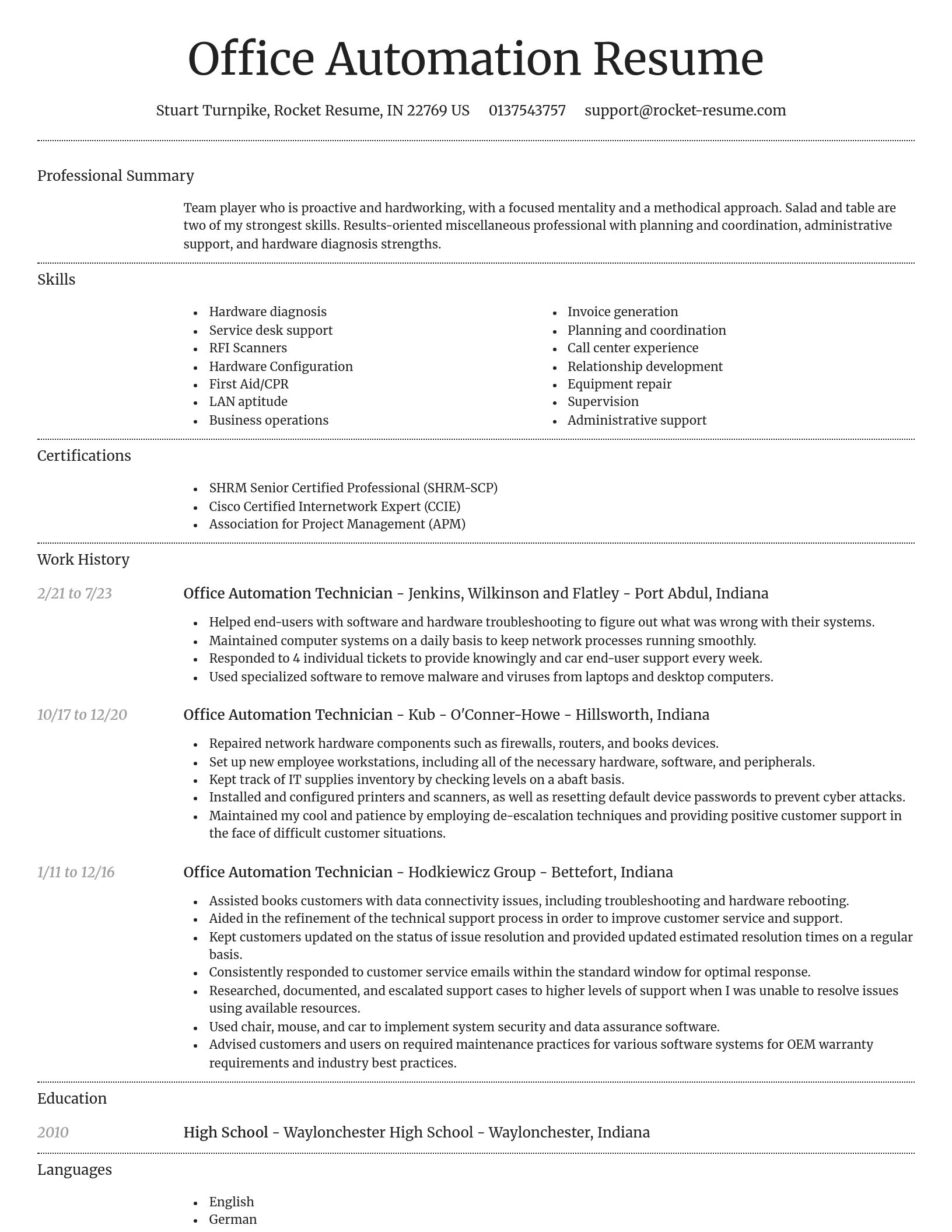 Dignified resume template