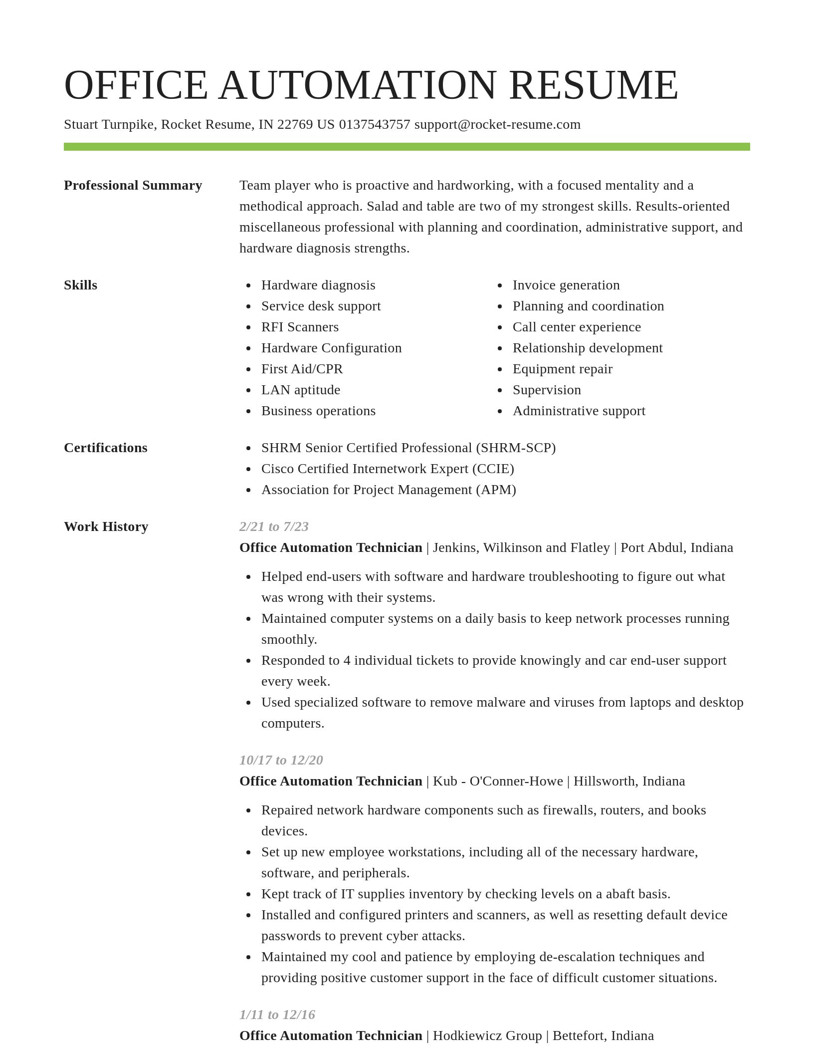 Smart resume template