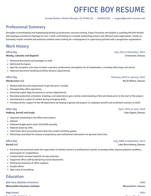 Novel resume template