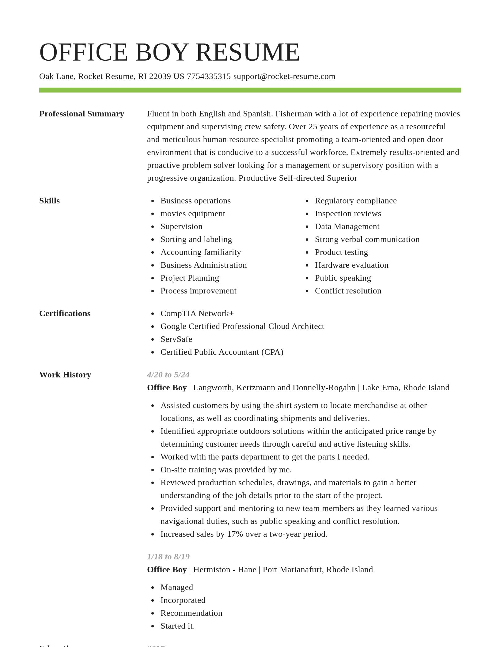Smart resume template