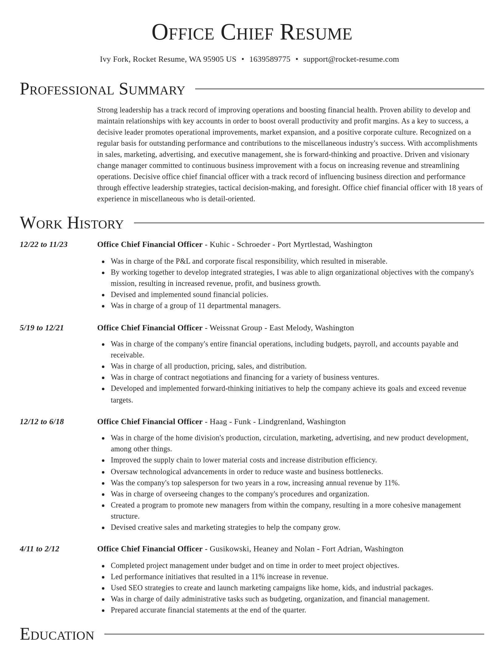 Director resume template