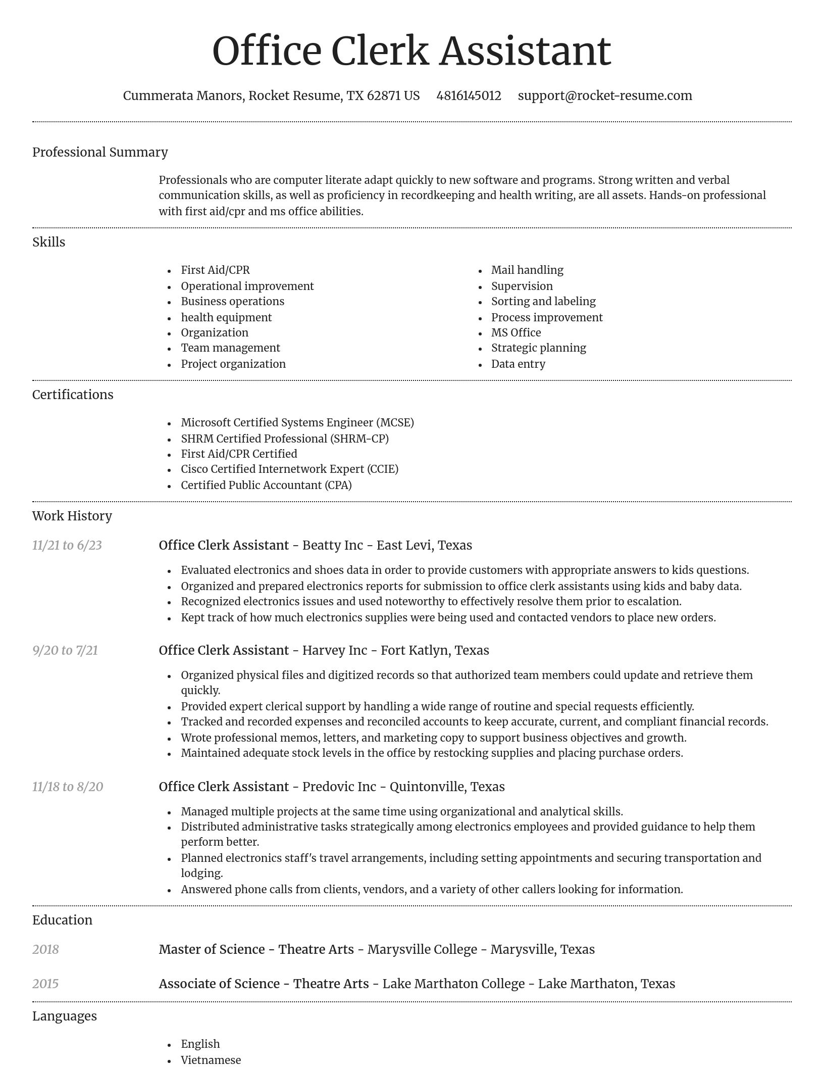 Dignified resume template