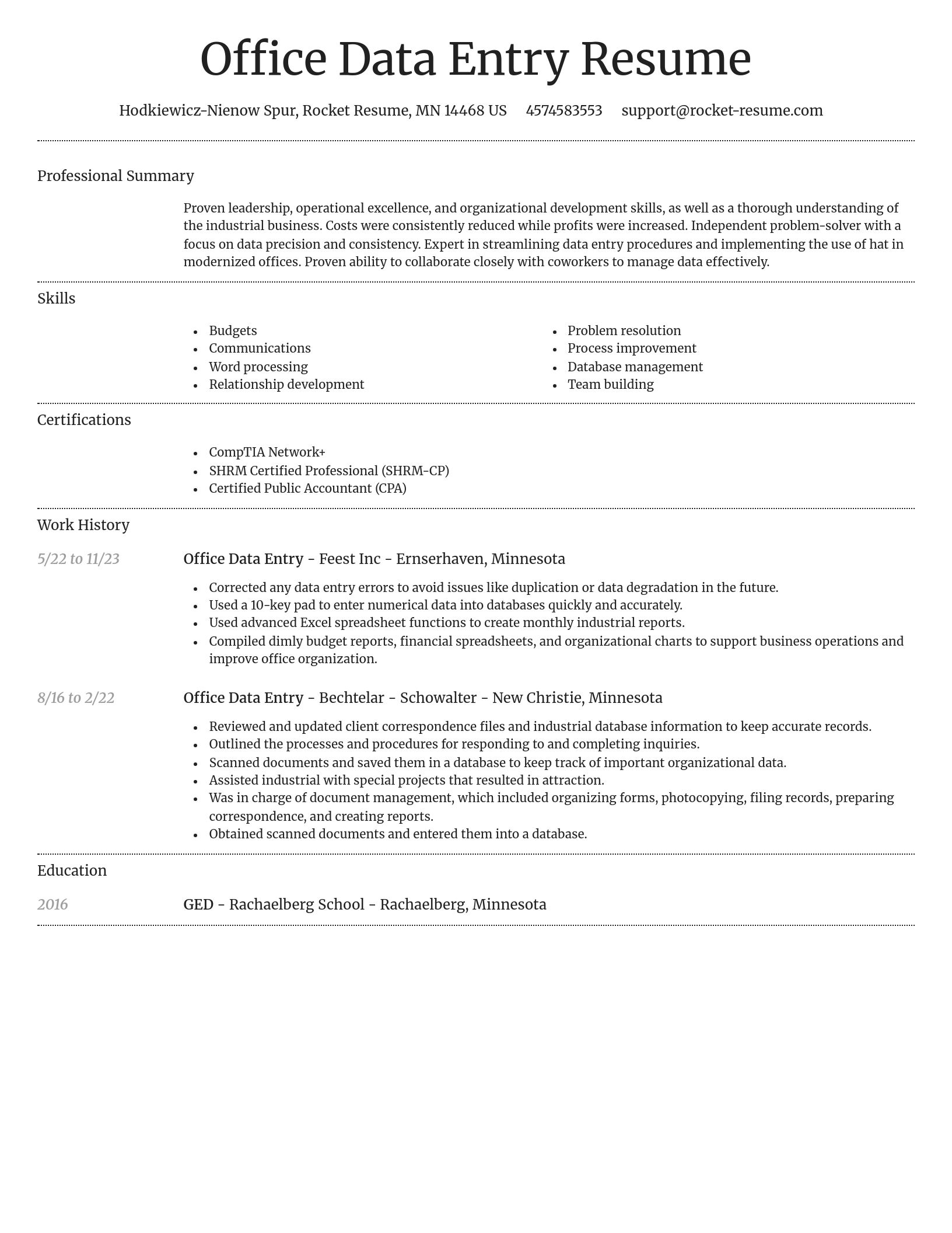 Dignified resume template