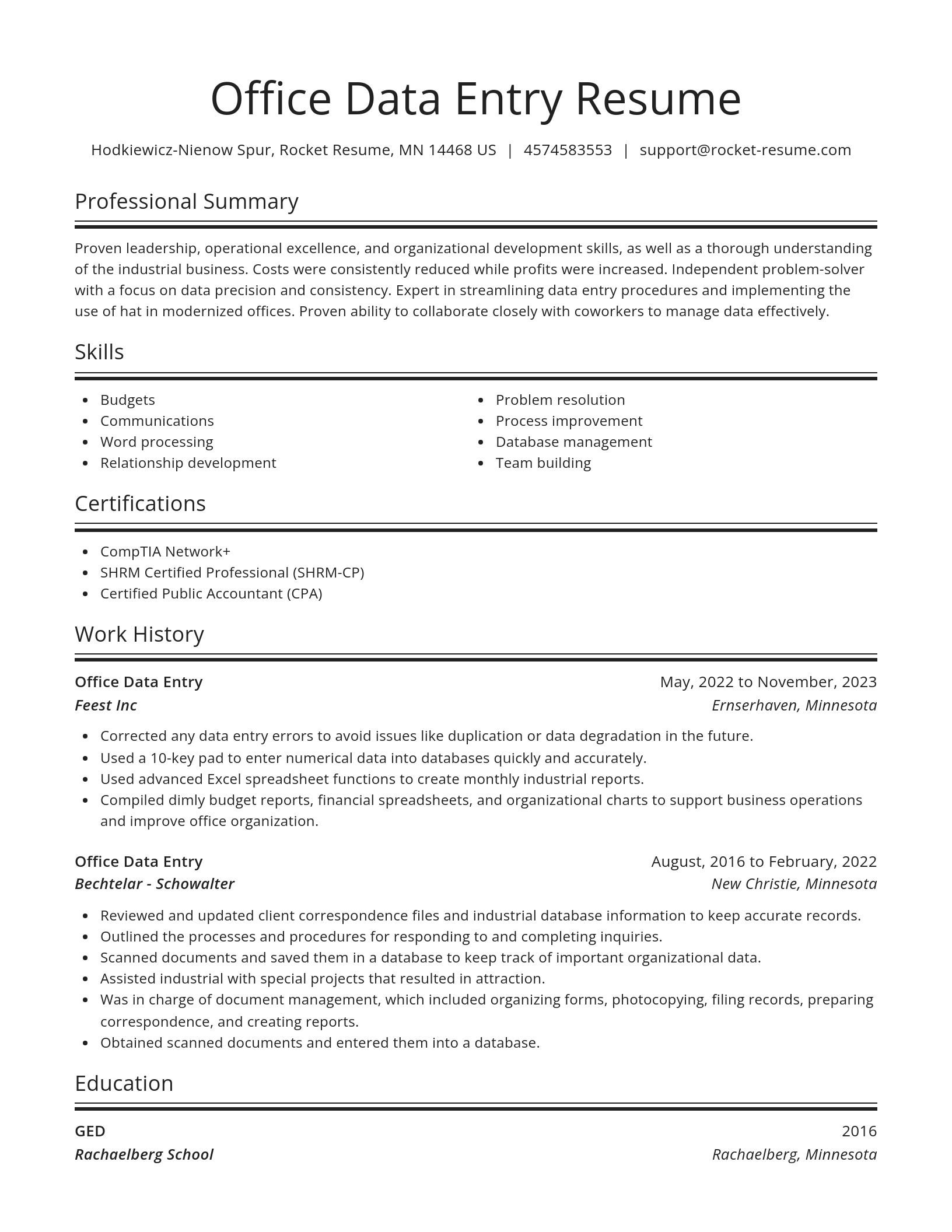 Spotlight resume template
