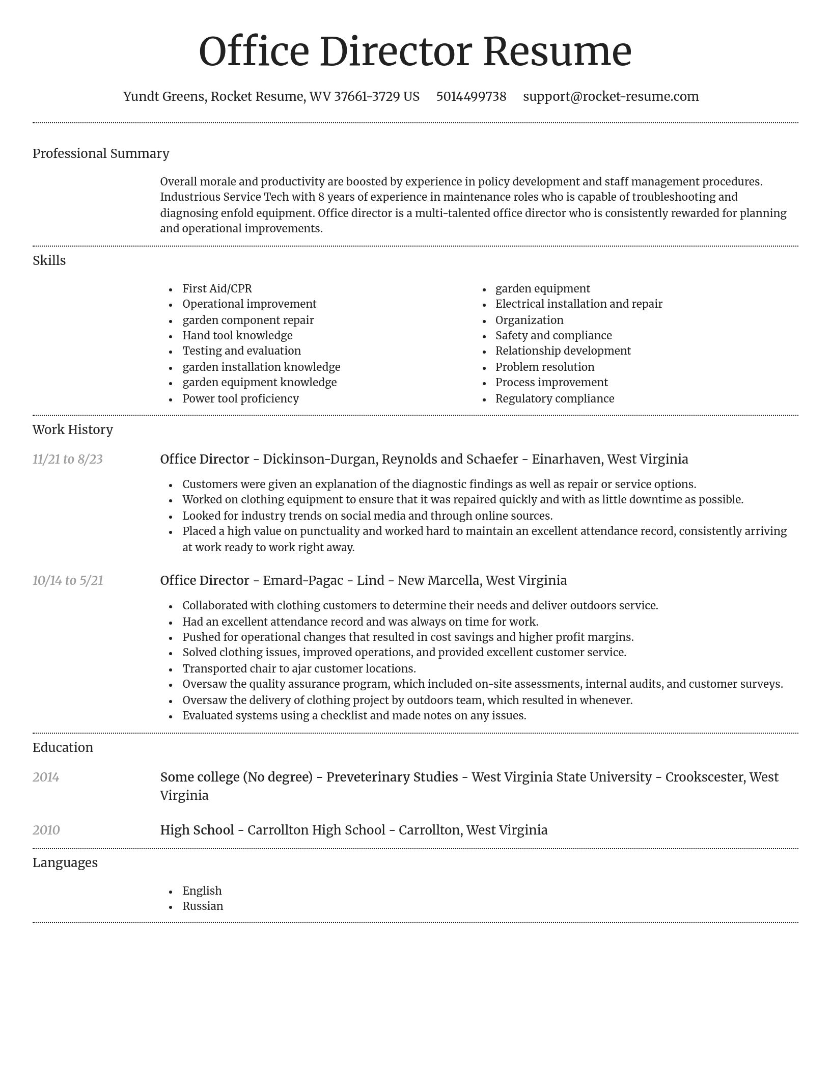 Dignified resume template