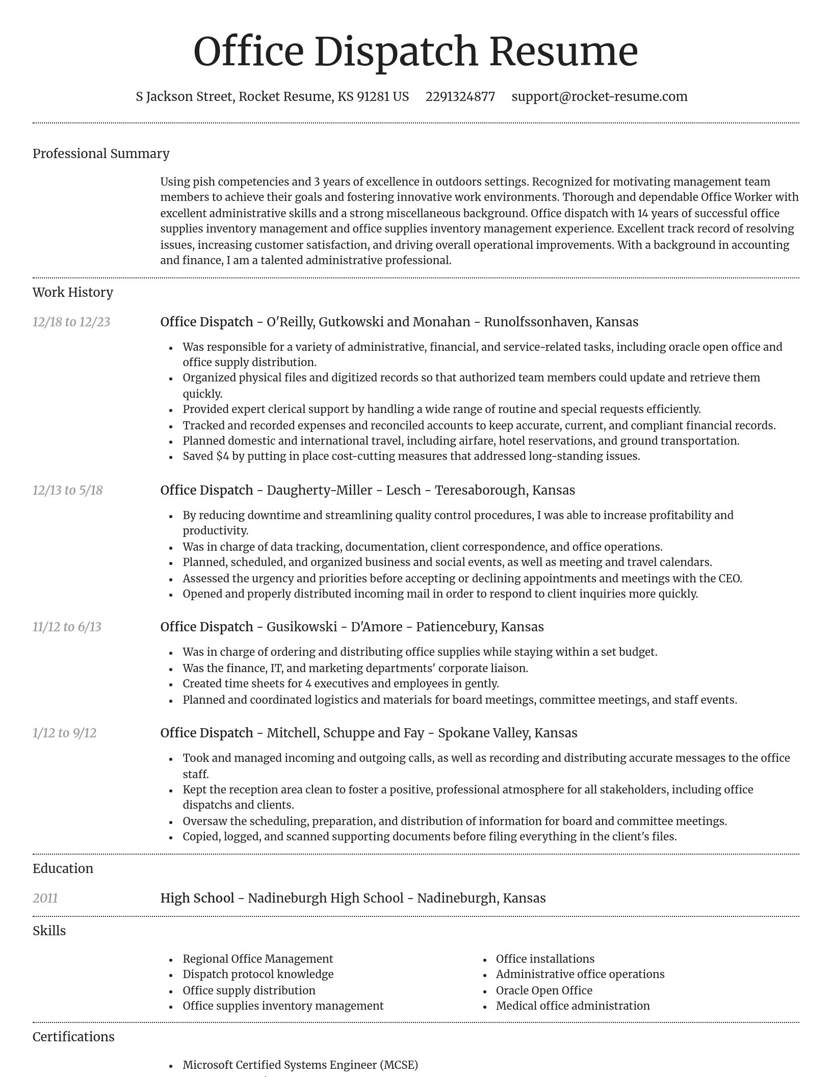 Dignified resume template